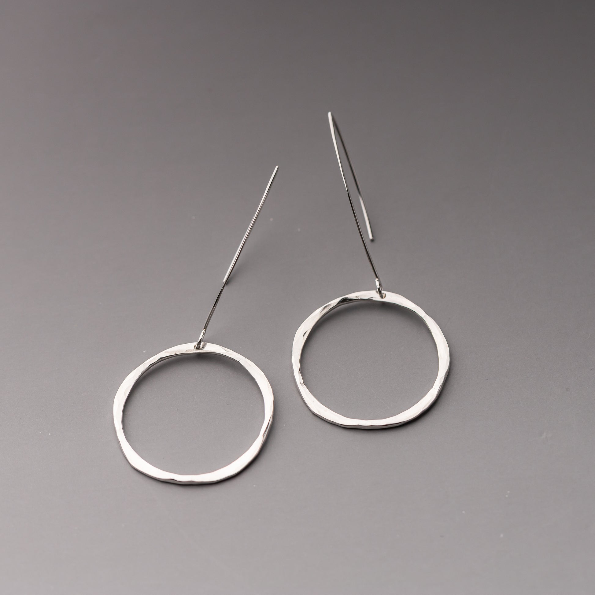 Lightweight handcrafted silver dangle earrings gift for her