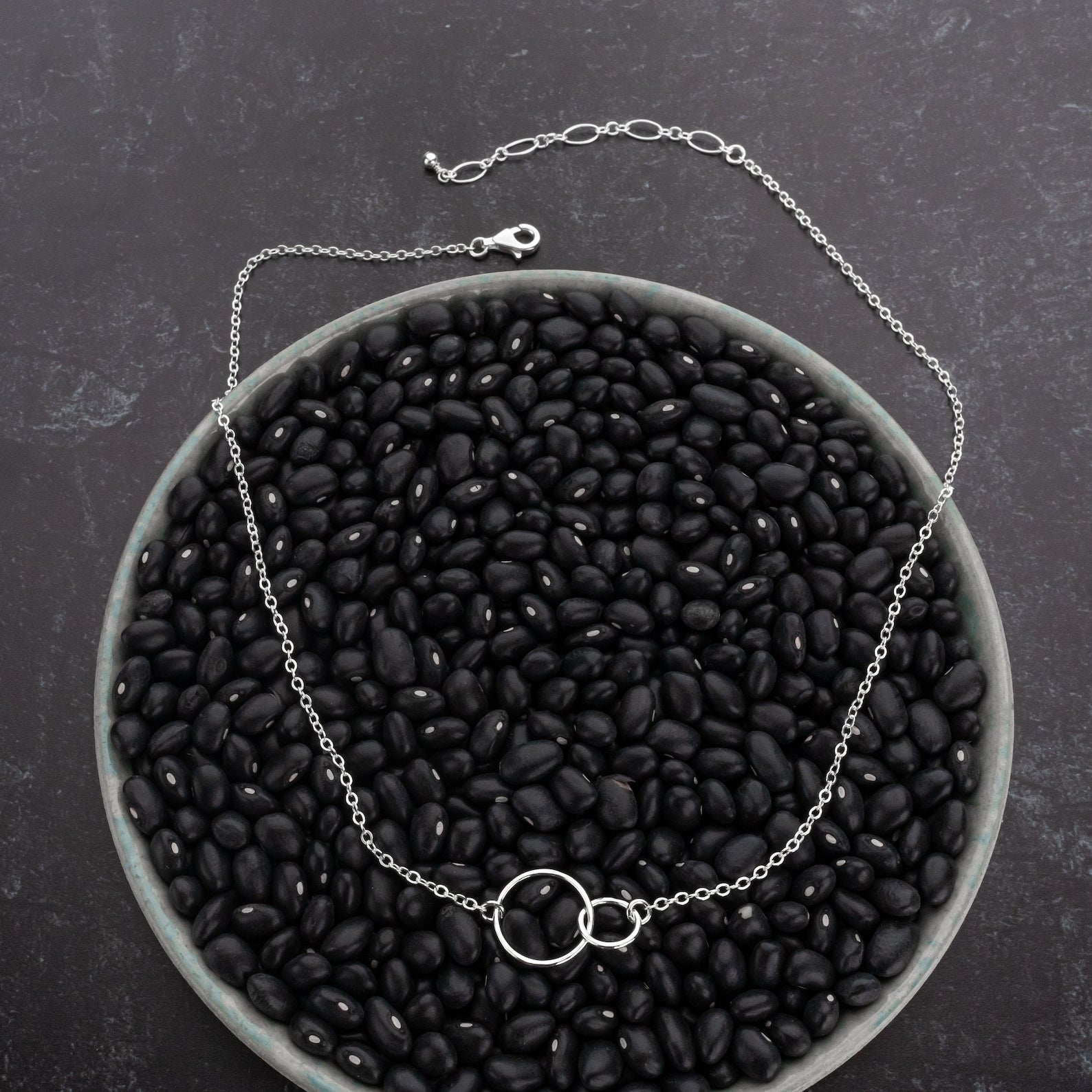 Hammered Two Circle Necklace