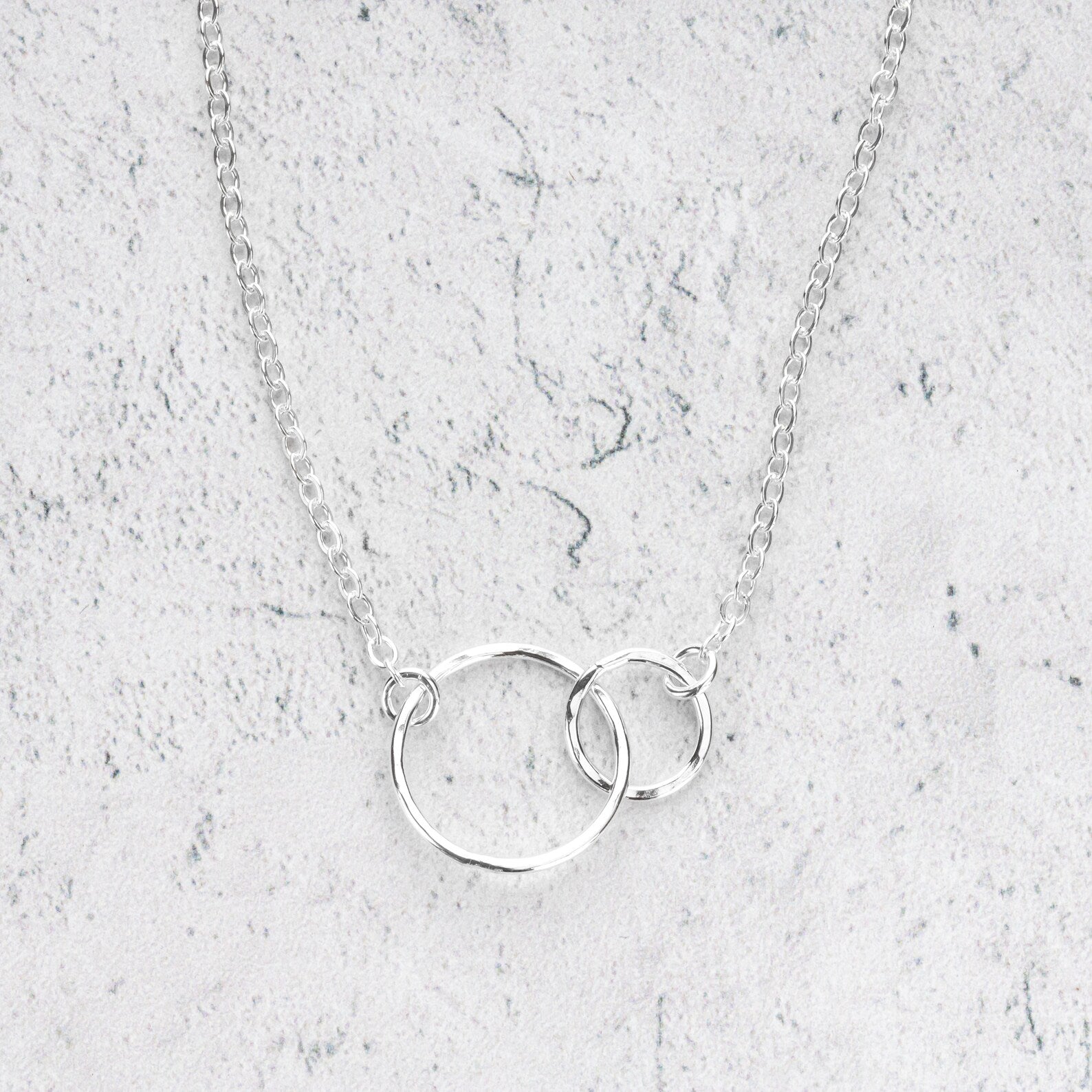 Hammered Two Circle Necklace
