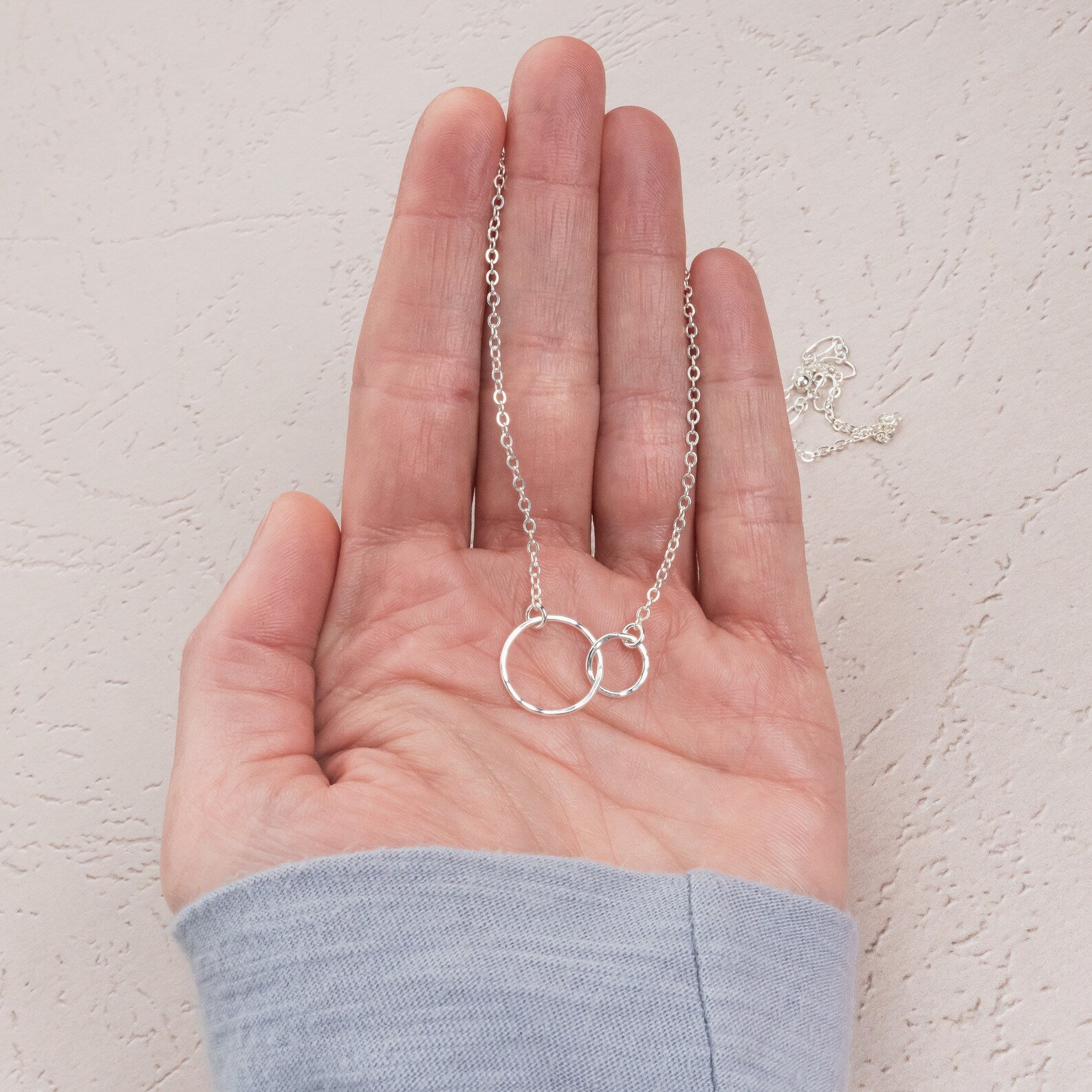 Hammered Two Circle Necklace