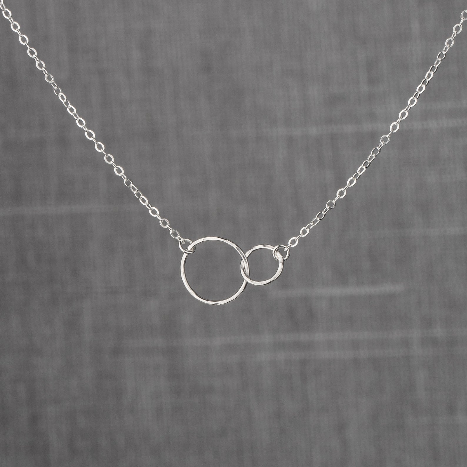 Hammered Two Circle Necklace