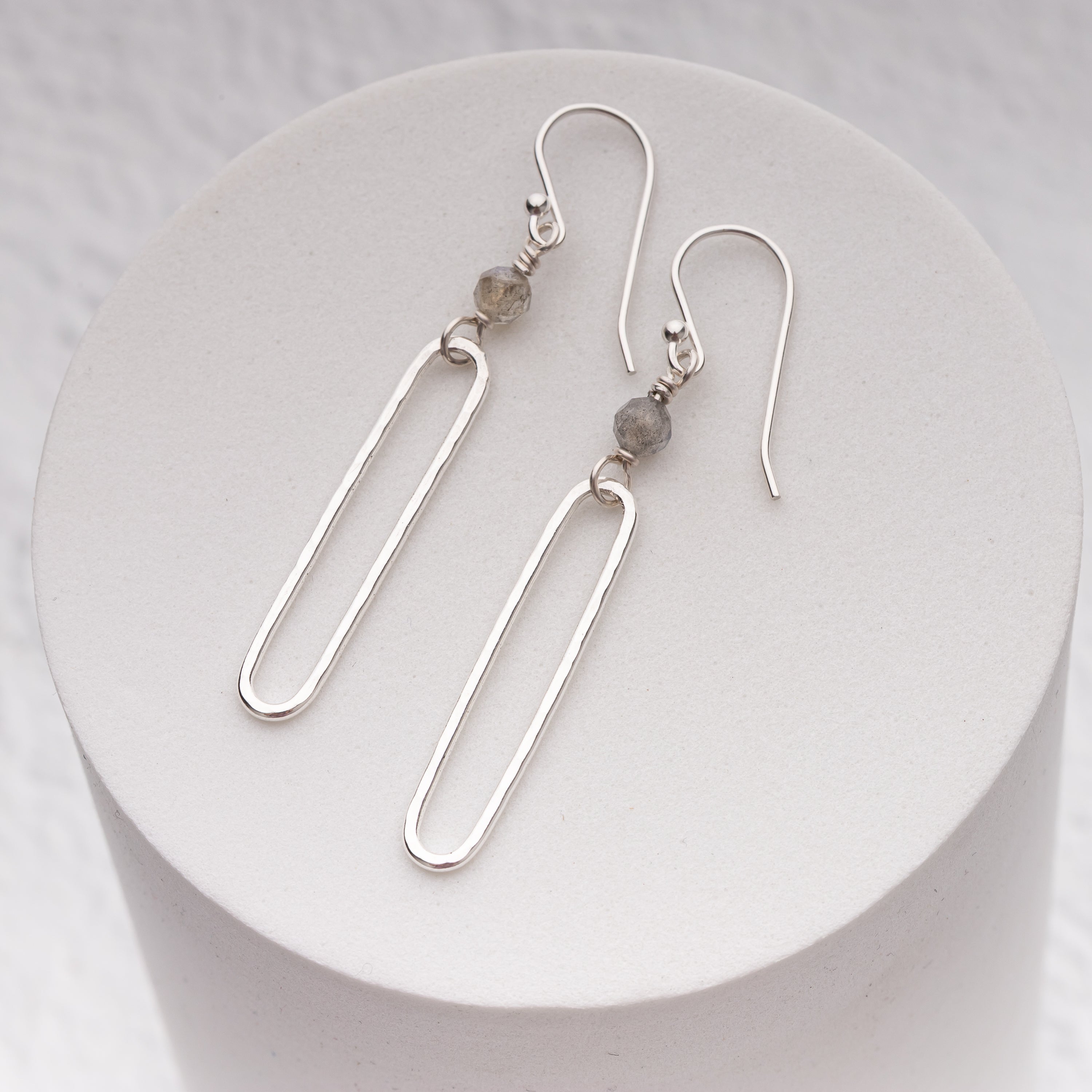 Elongated Oval Dangles with Labradorite