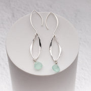 Aqua Chalcedony with Twisted Drops and Long Ear wires