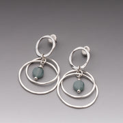 Blue green Jade Orbit Dangles