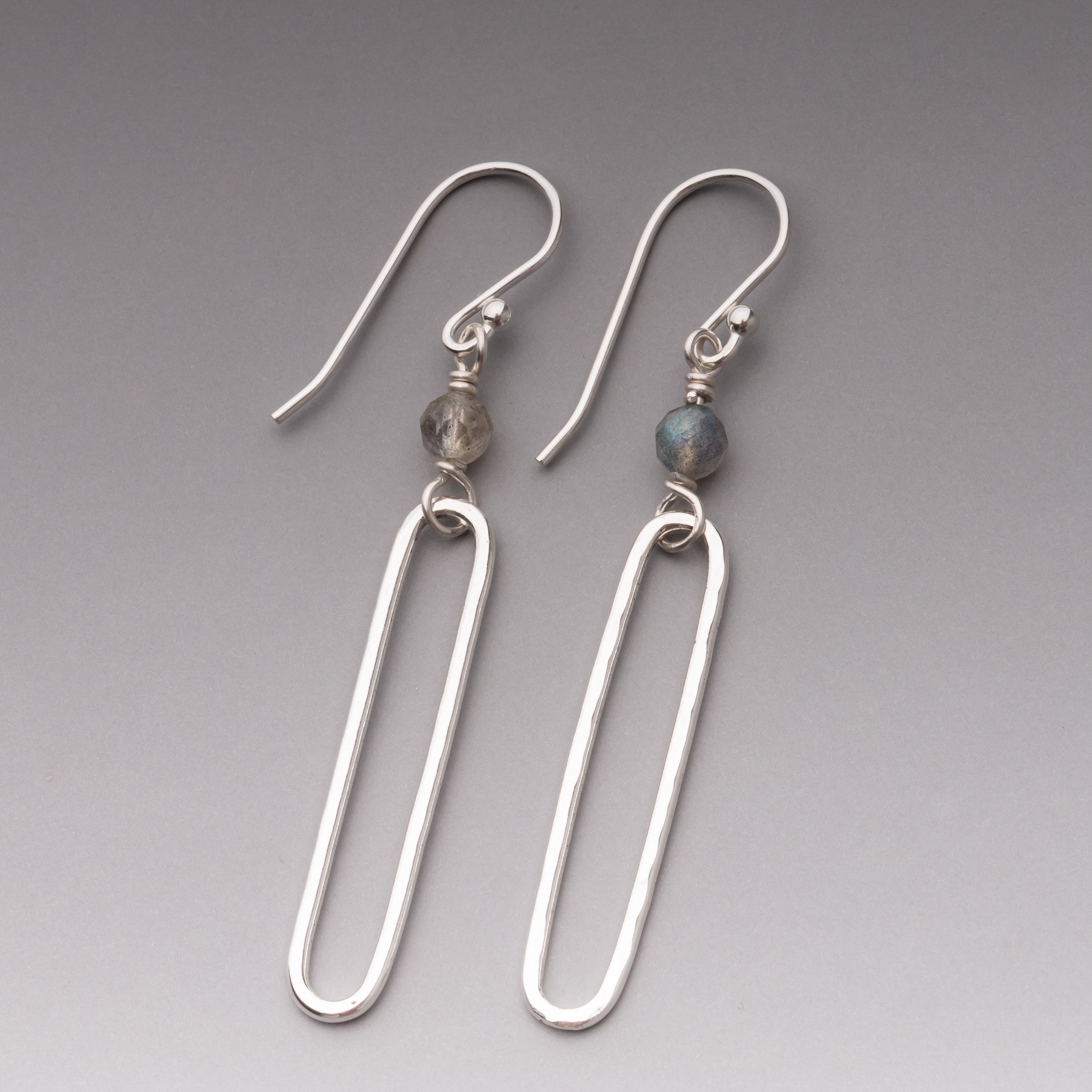 Elongated Oval Dangles with Labradorite