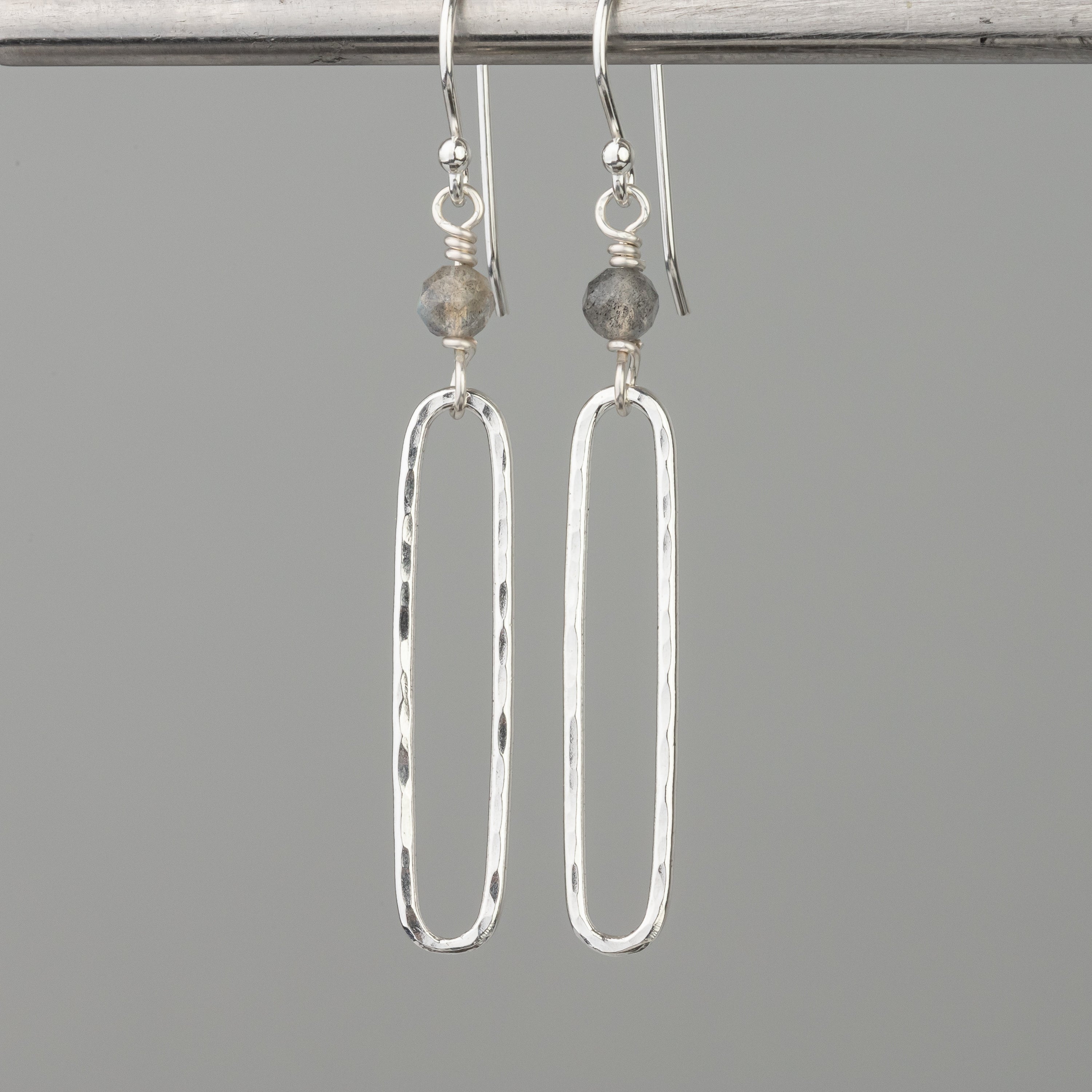 Elongated Oval Dangles with Labradorite