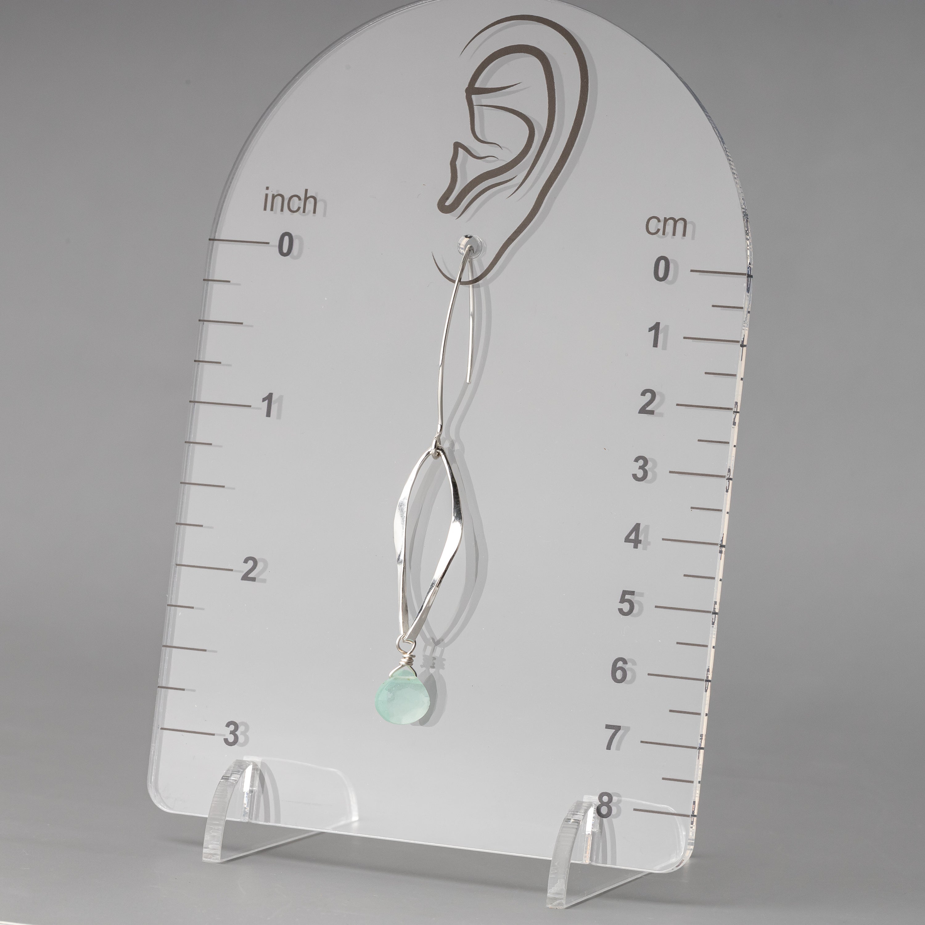 Aqua Chalcedony with Twisted Drops and Long Ear wires