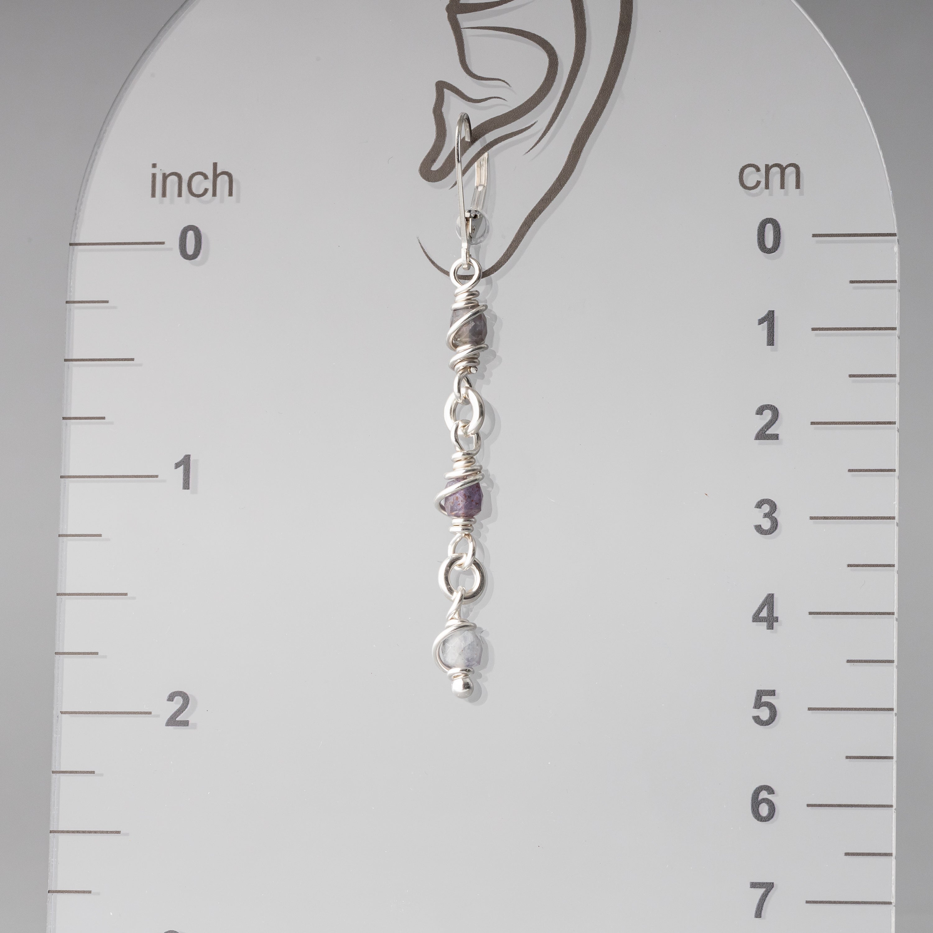 Wire Wrapped Iolite Dangle Earrings