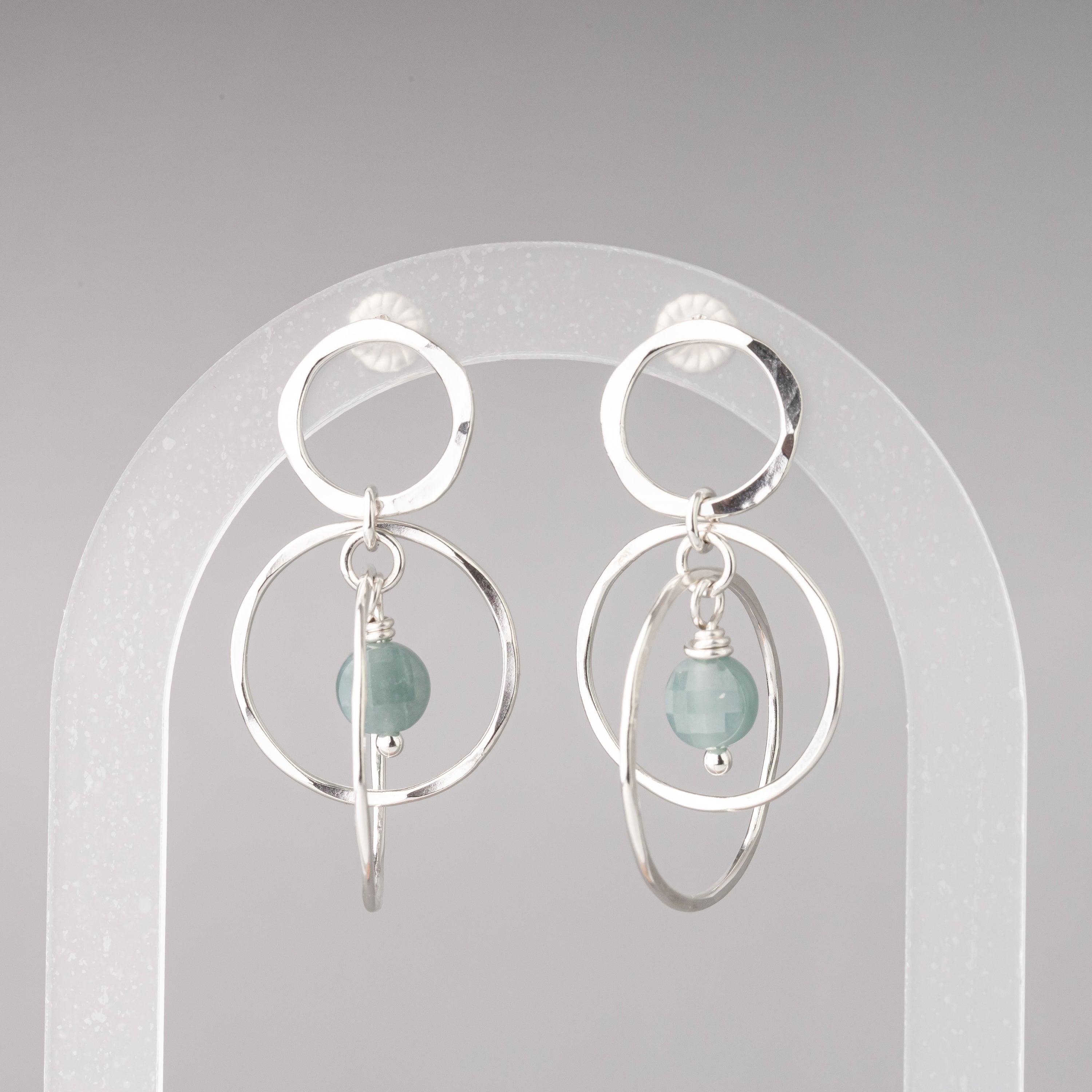 Blue green Jade Orbit Dangles