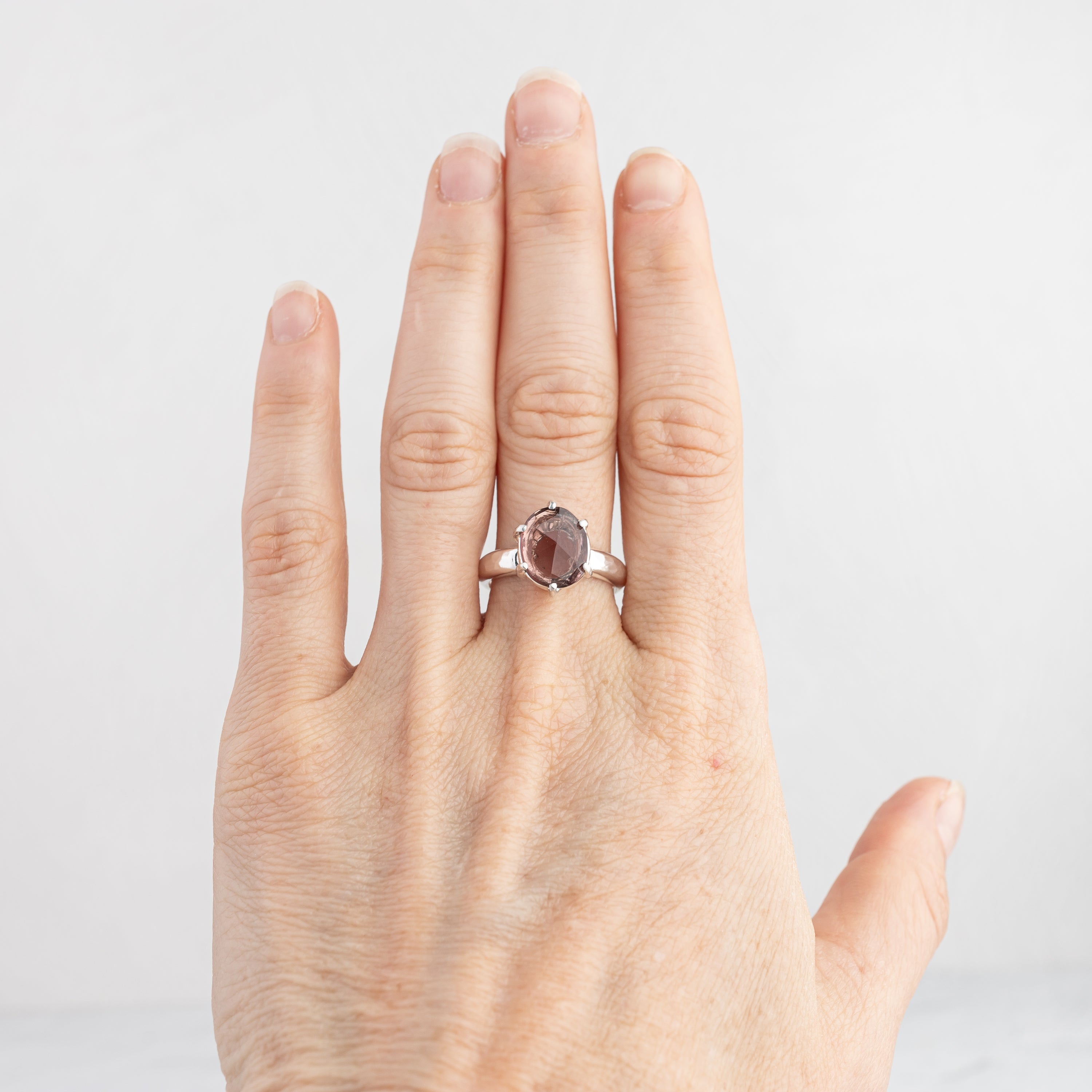 Pink Tourmaline Prong Set Ring