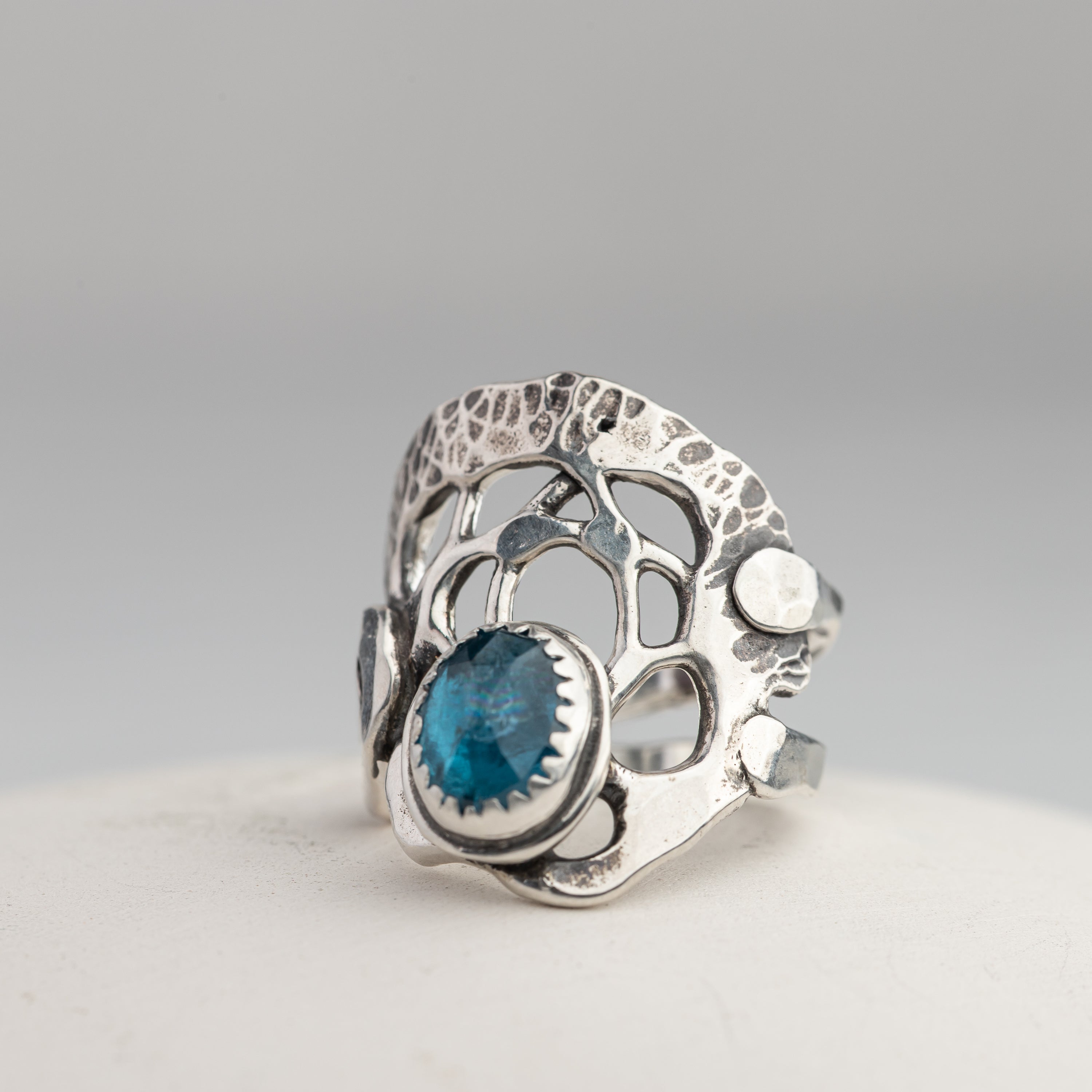 Blue Apatite Spiral Ring