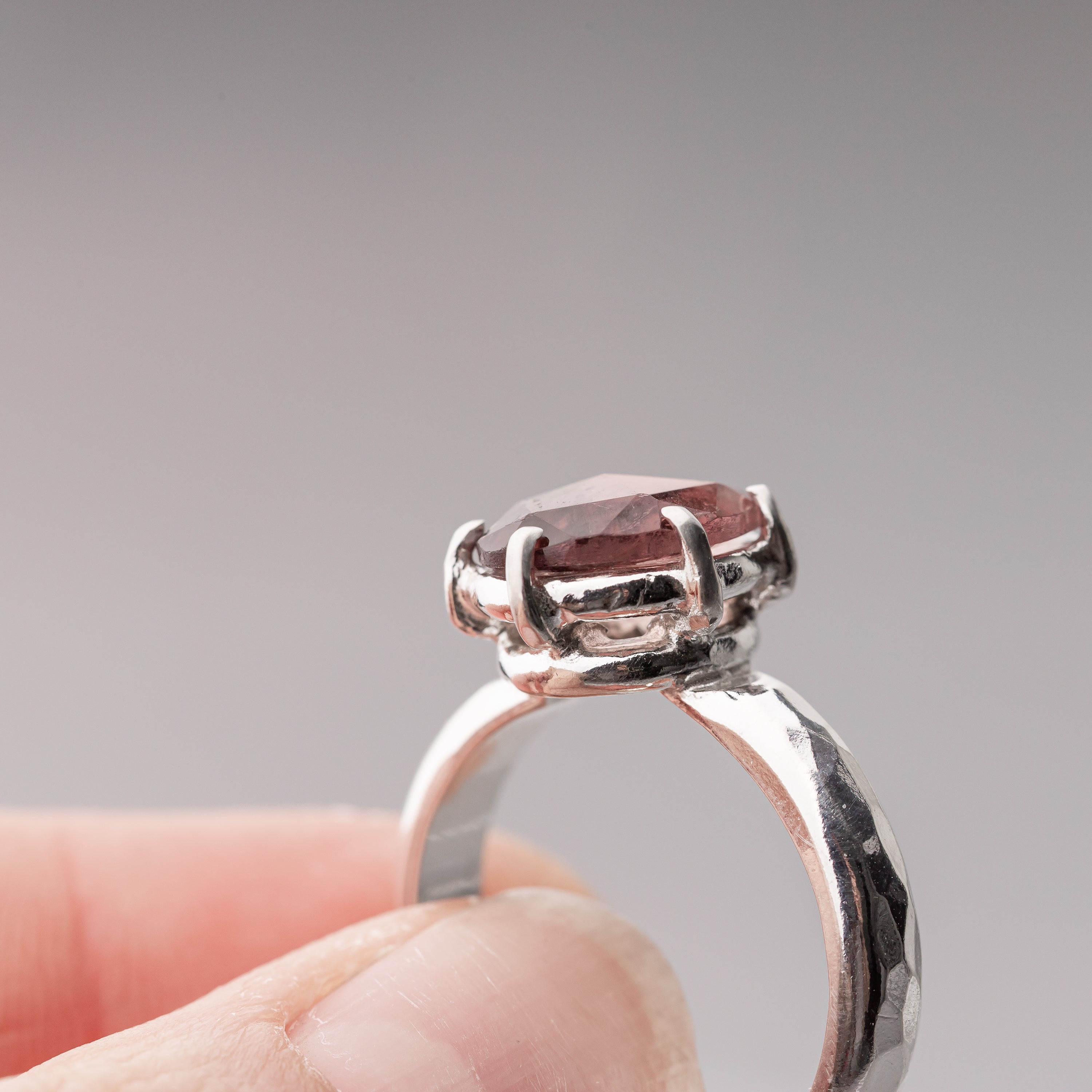 Pink Tourmaline Prong Set Ring