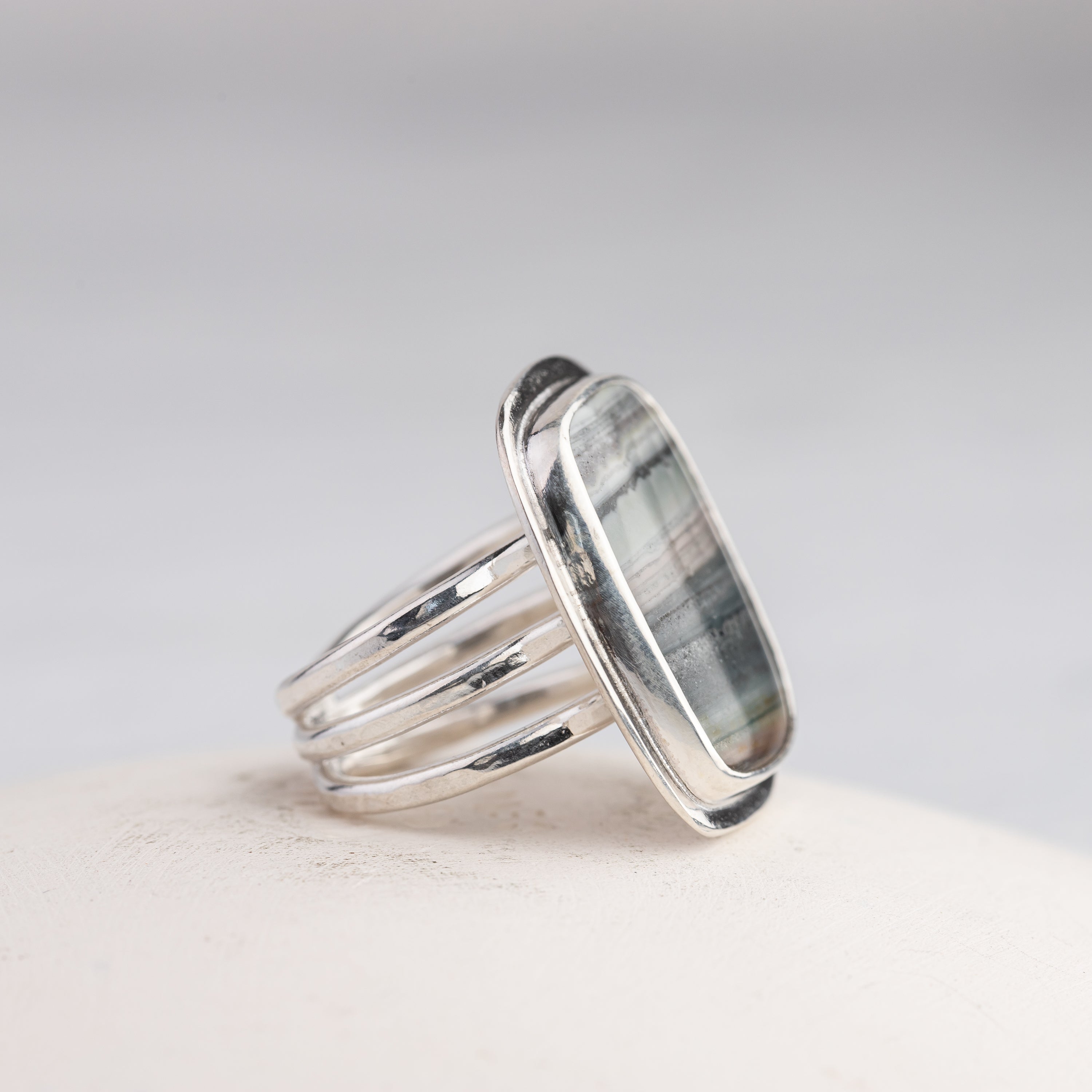 Banded Agate Statement Ring