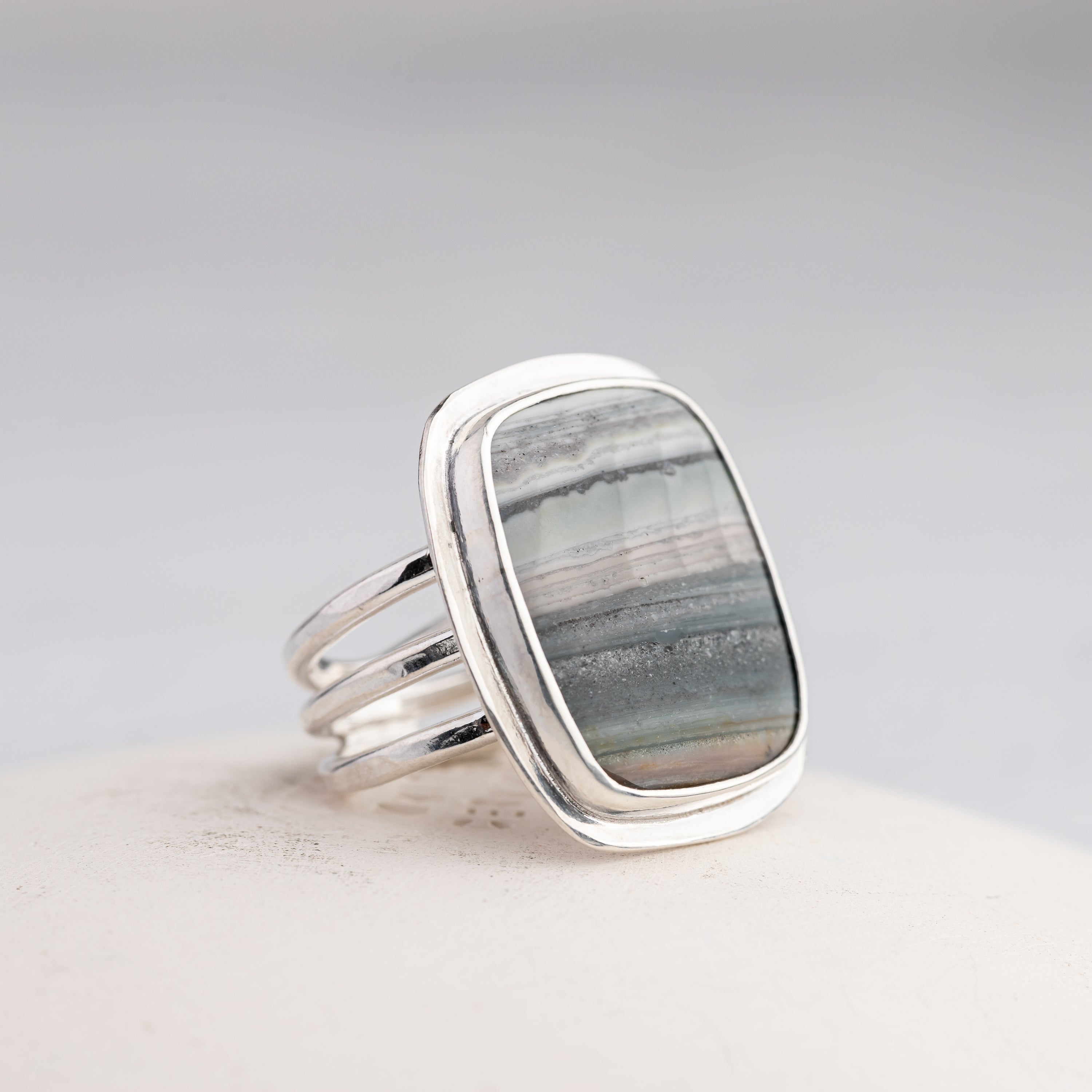 Banded Agate Statement Ring