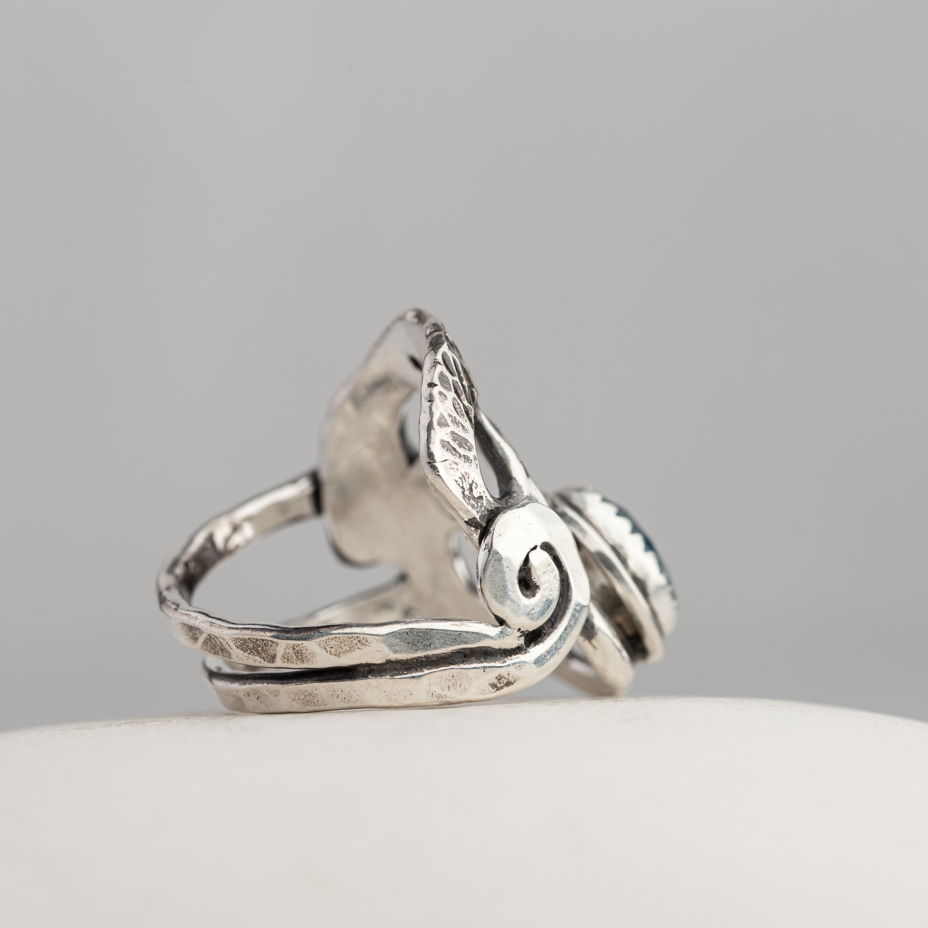 Blue Apatite Spiral Ring