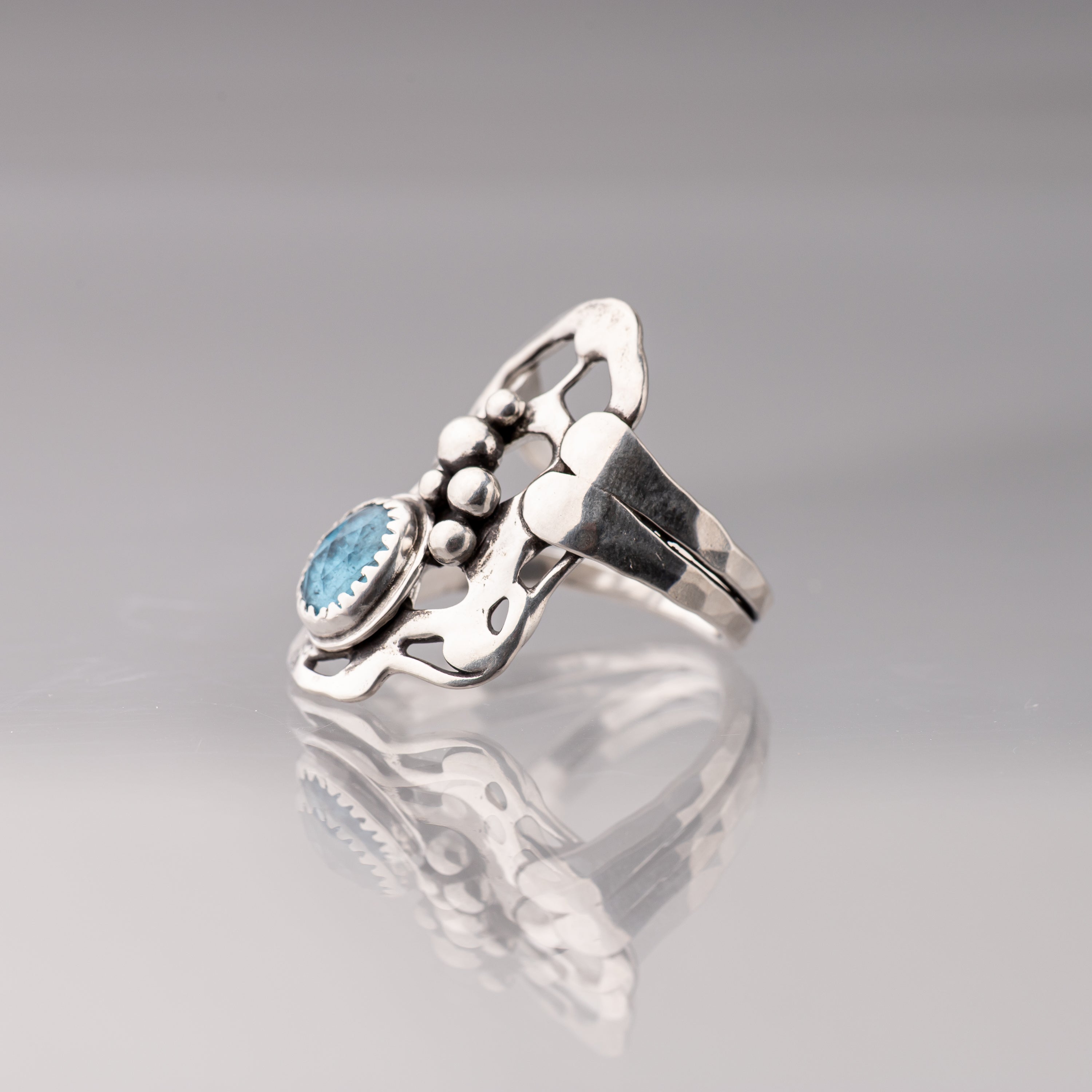 Blue Apatite Statement Ring