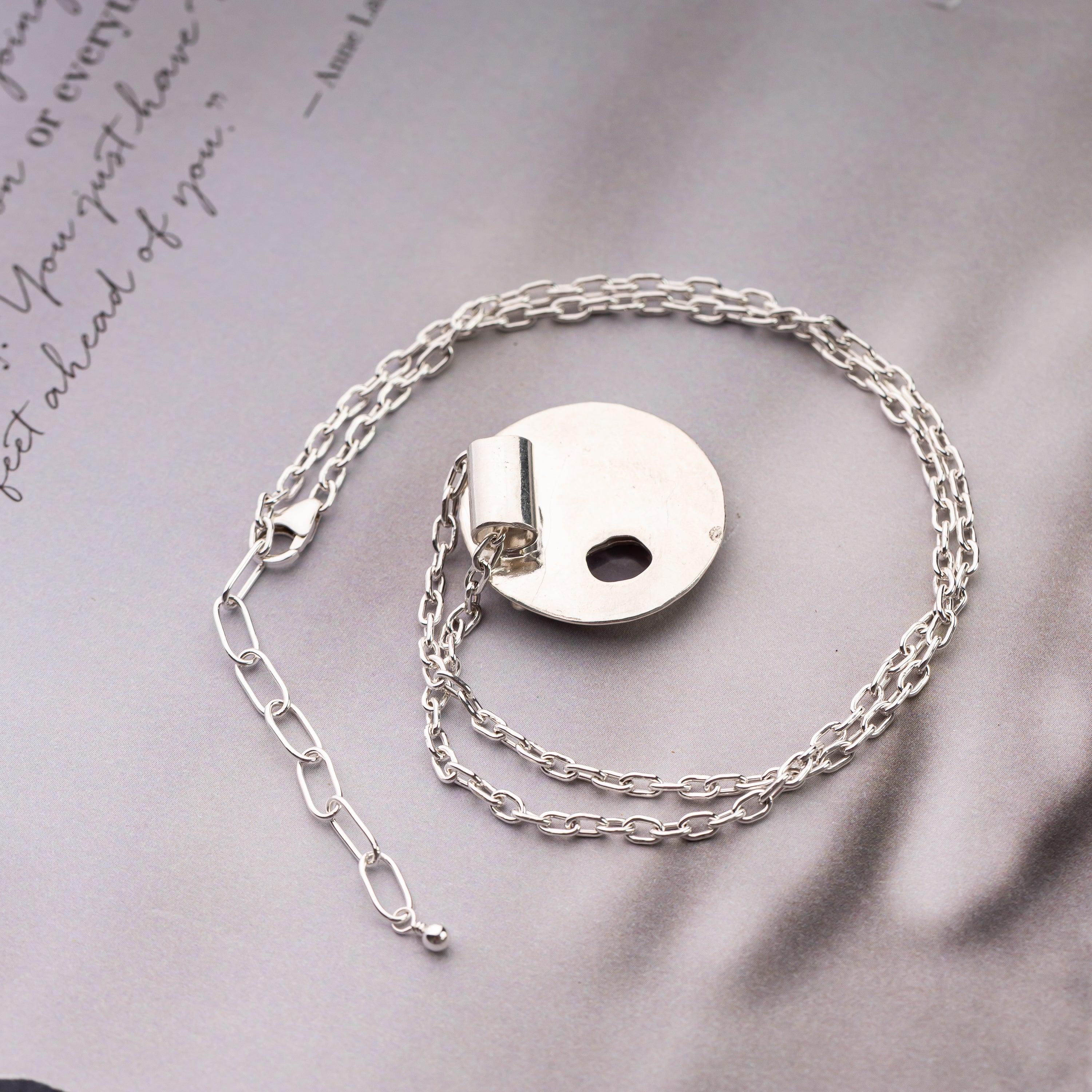 Stone Cluster Disc Necklace