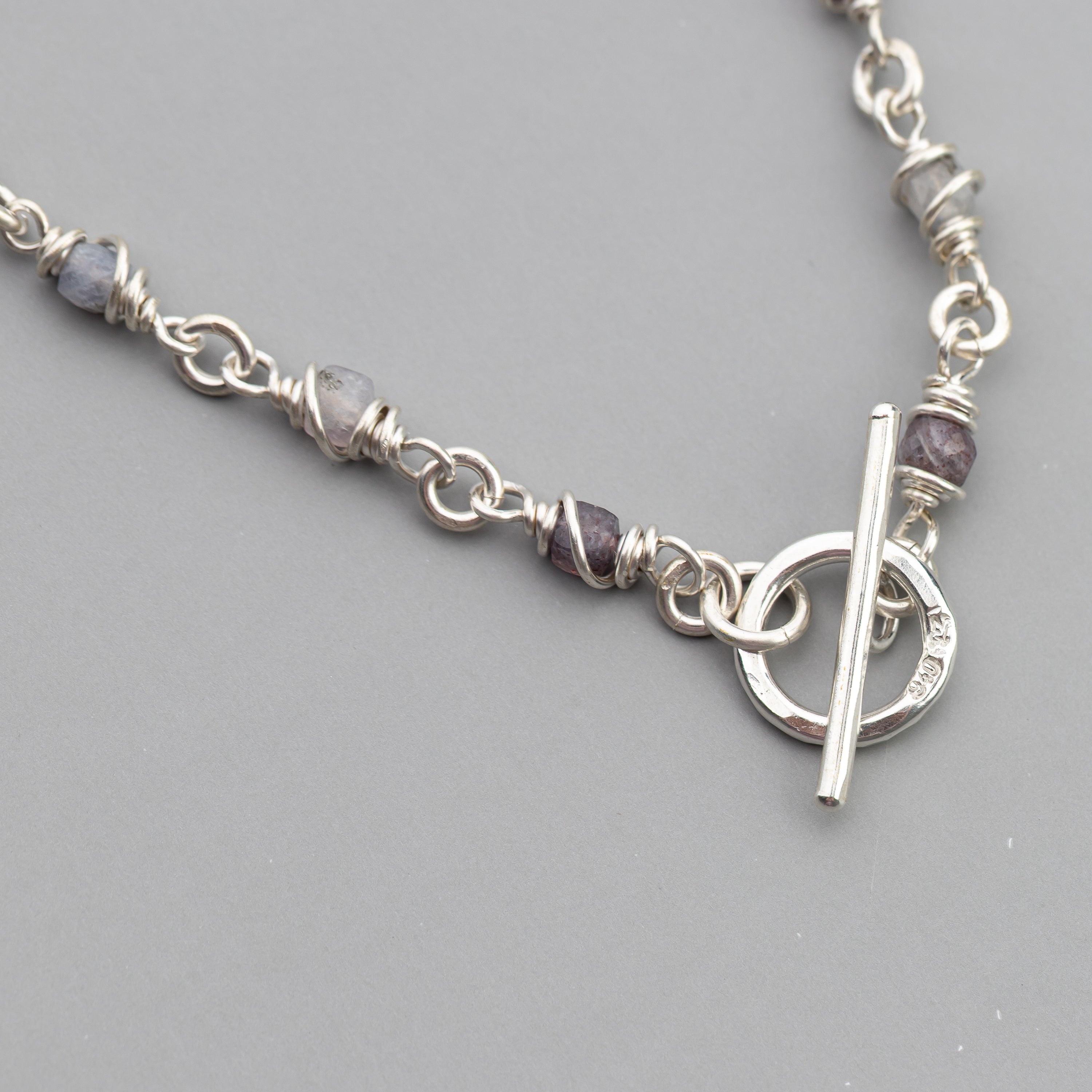 Iolite Wire Wrapped Chain