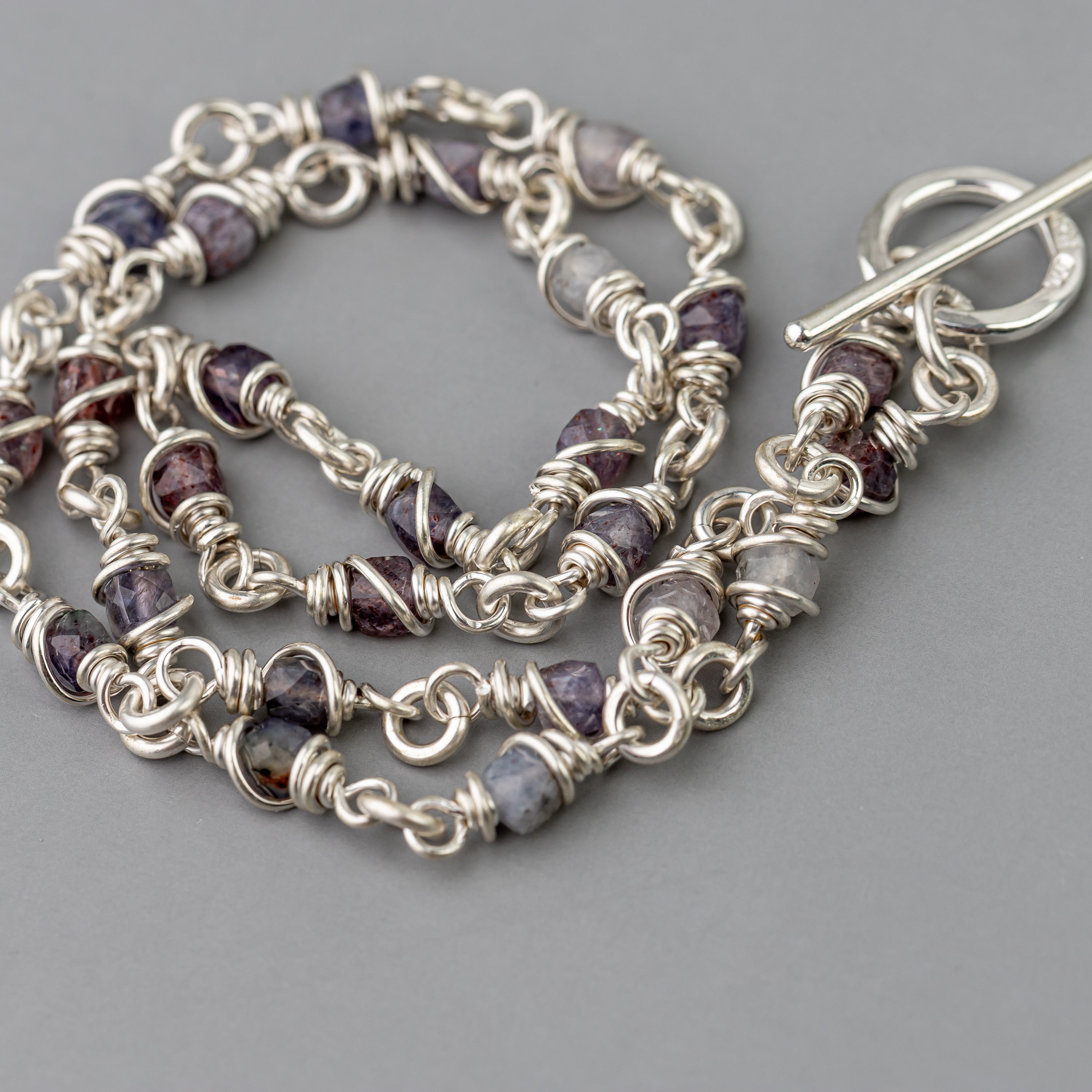 Iolite Wire Wrapped Chain