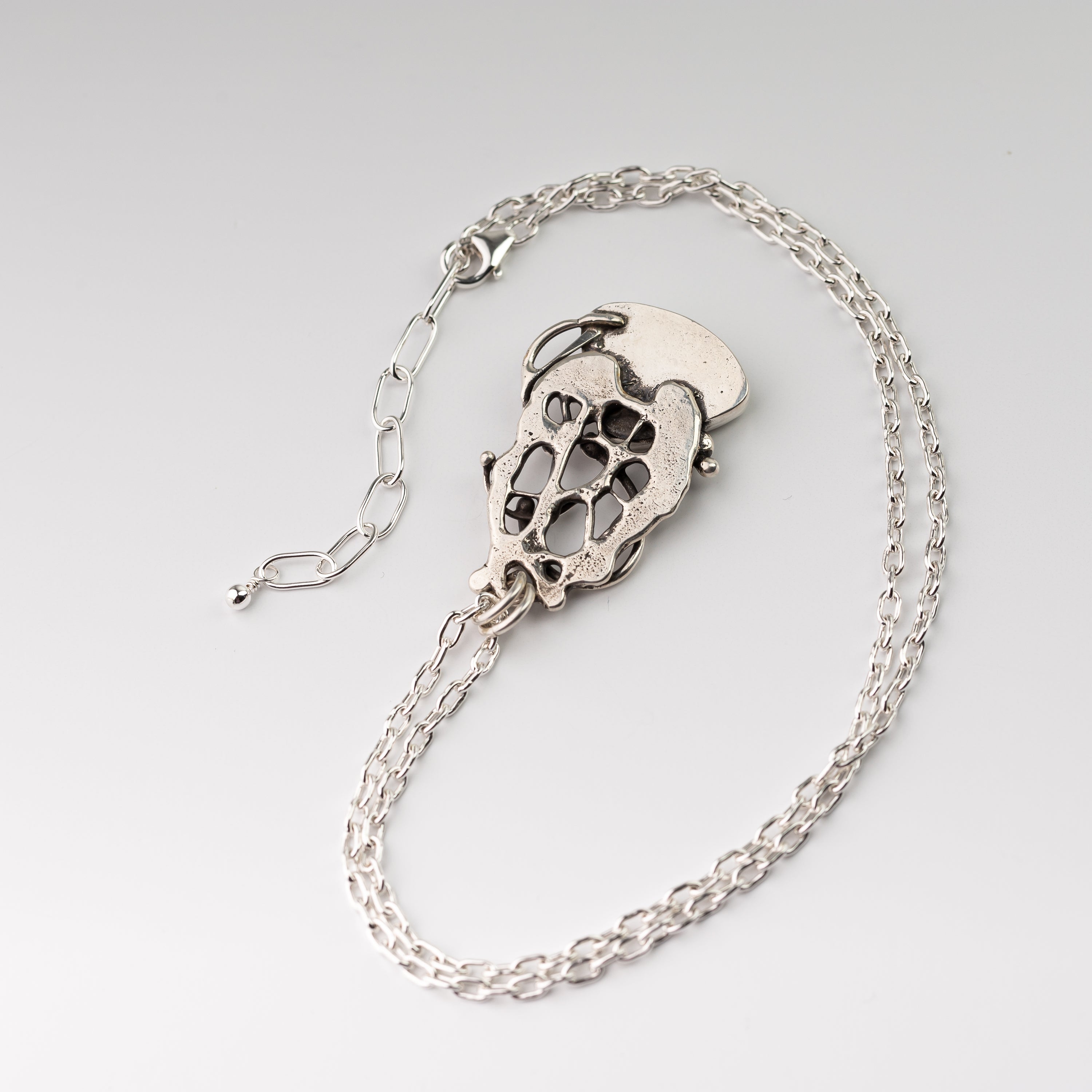 Fossil Coral Pendant on Handmade Chain