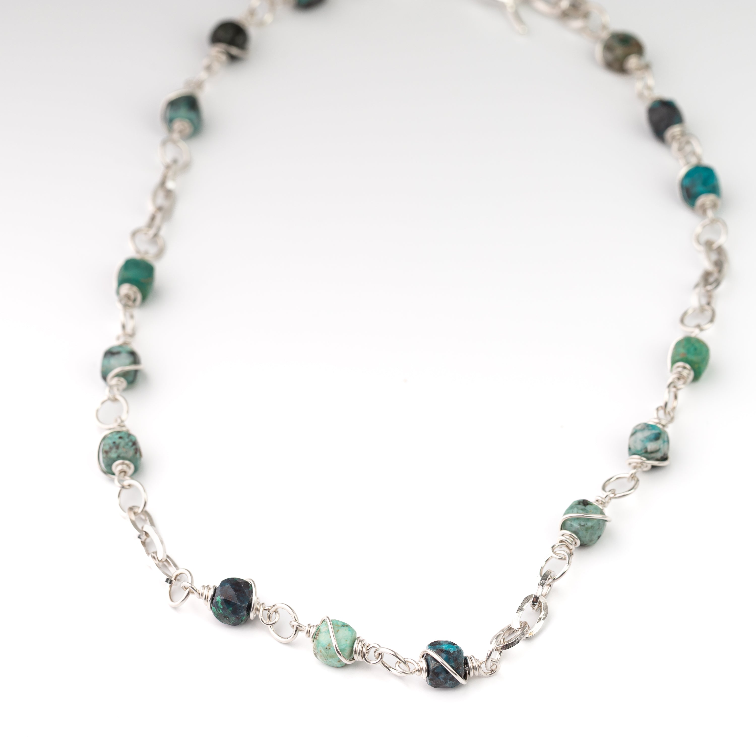 Chrysocolla Wire Wrapped Chain