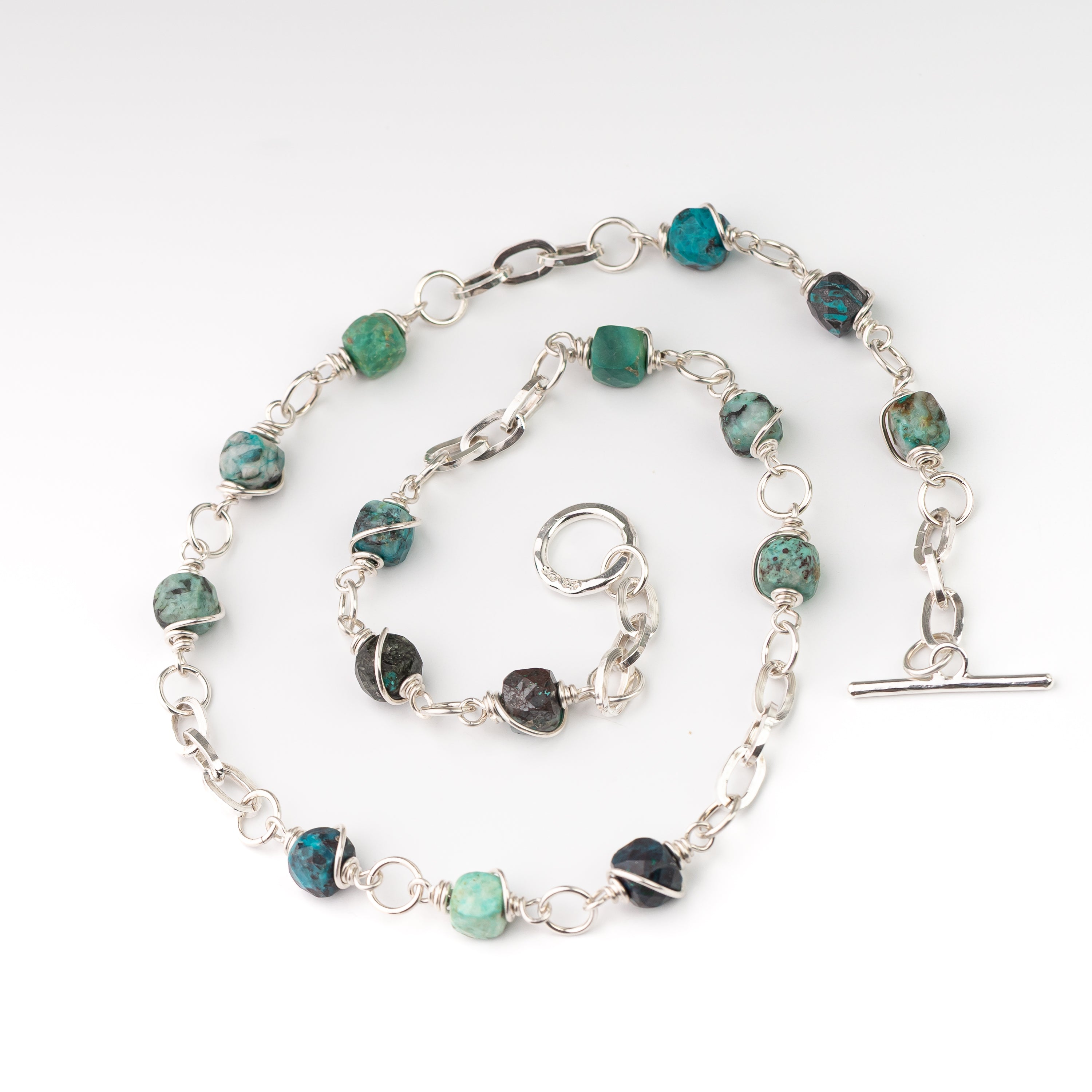 Chrysocolla Wire Wrapped Chain