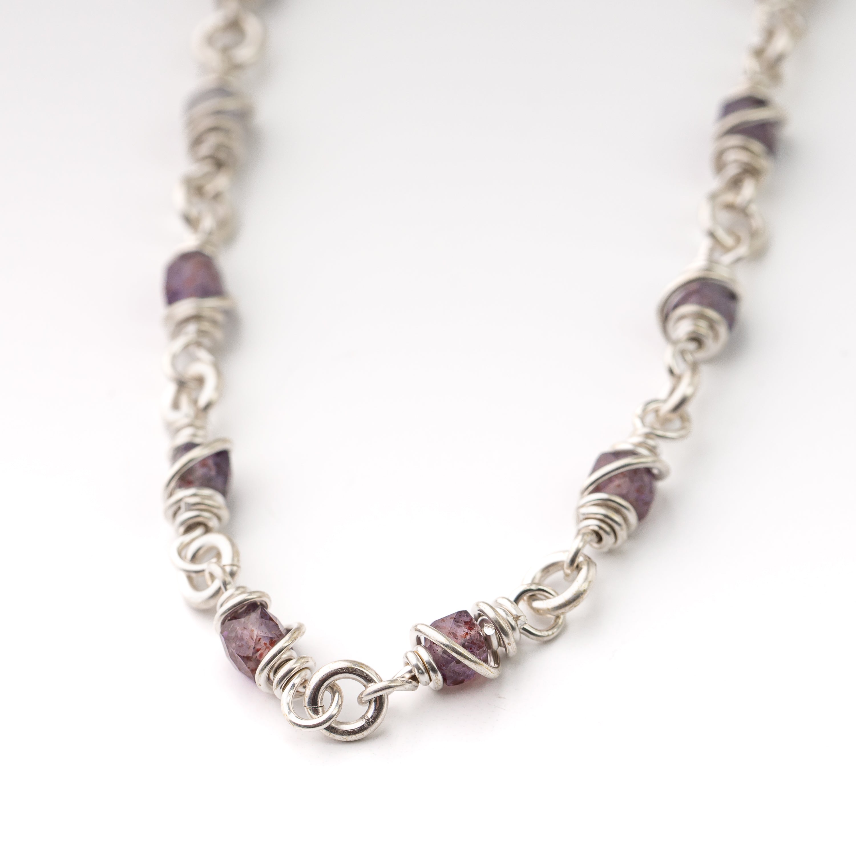 Iolite Wire Wrapped Chain