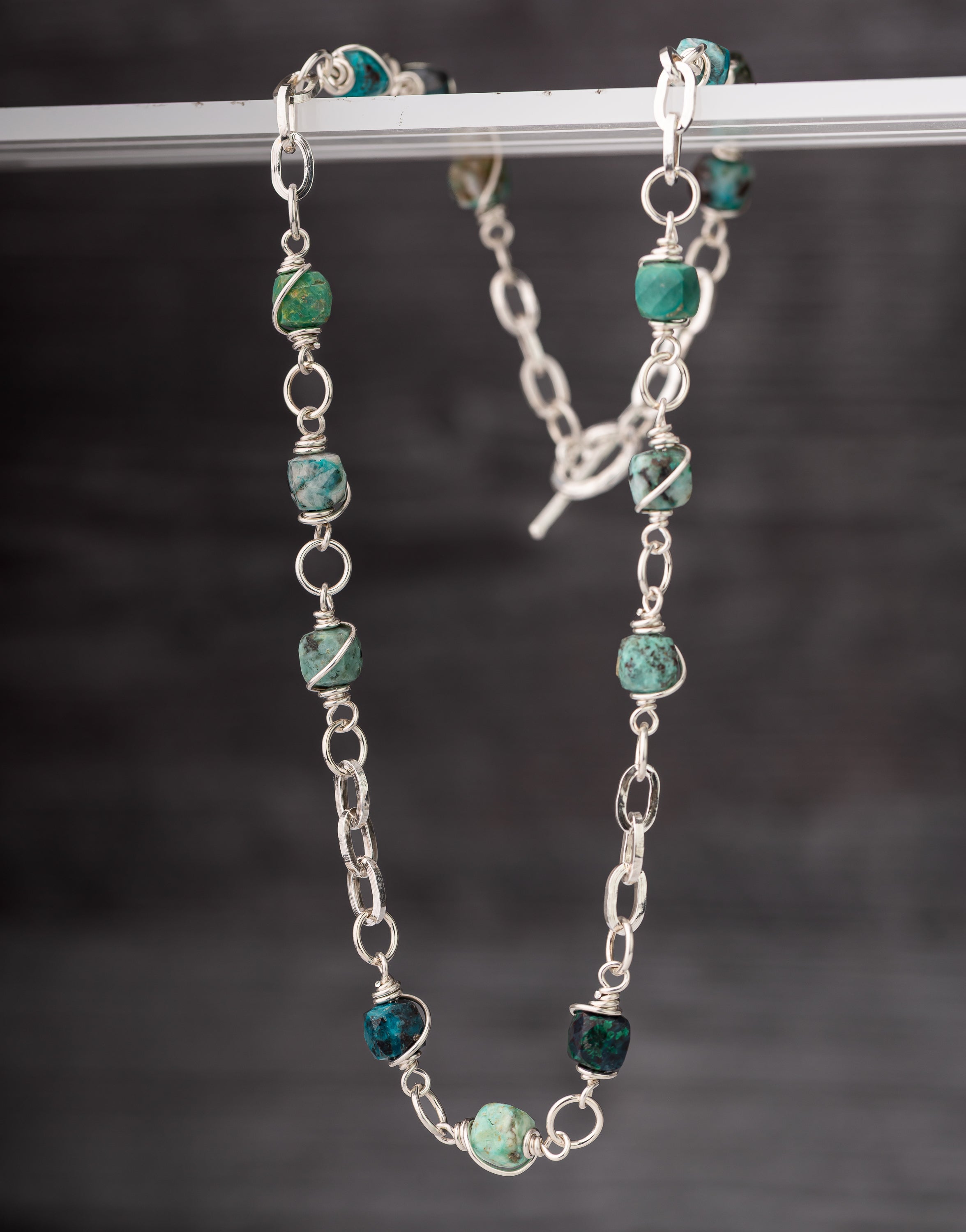 Chrysocolla Wire Wrapped Chain