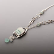 Agate, Aquamarine and Chalcedony Necklace