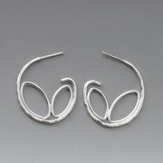 Leaf Shaped Hoop Earrings