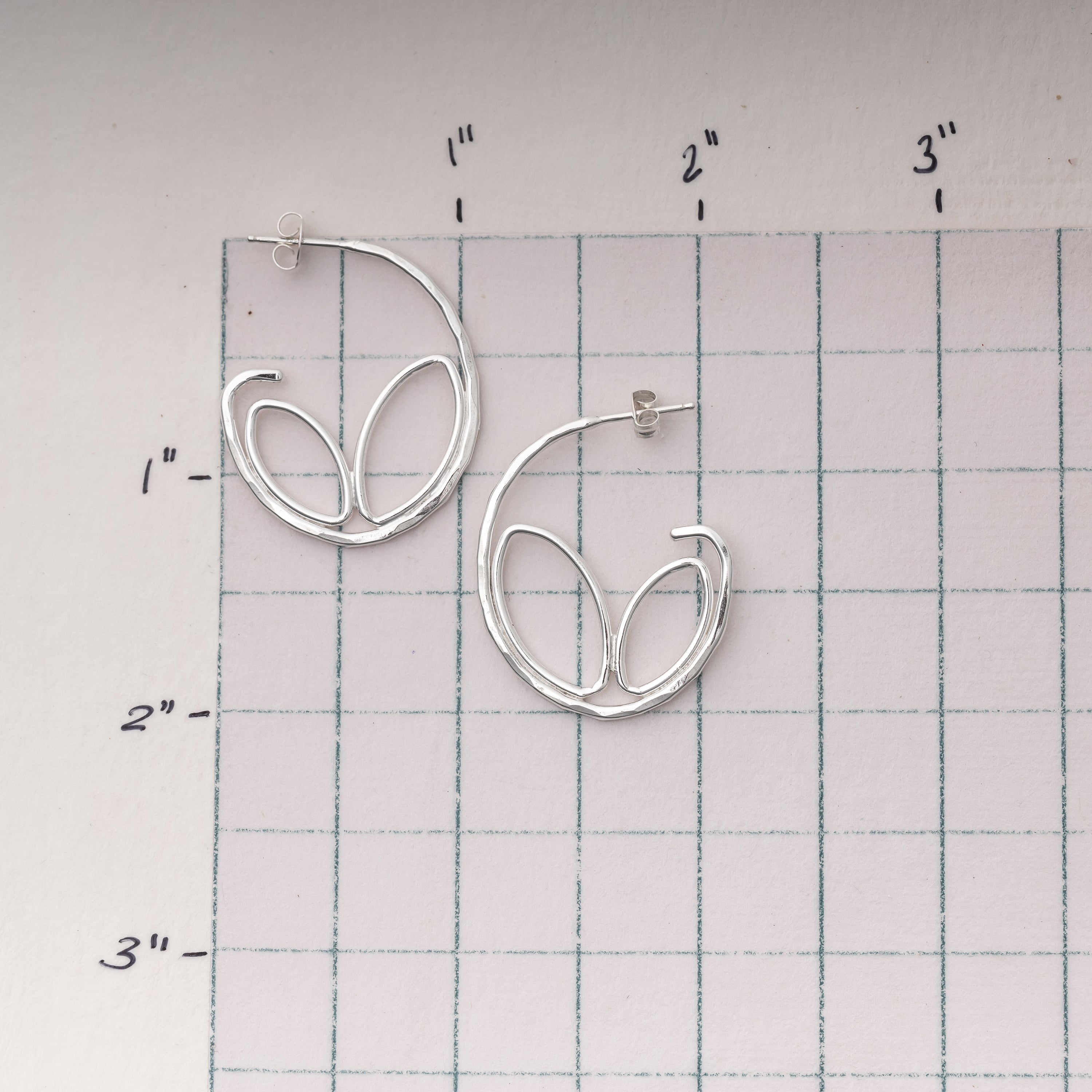 Leaf Shaped Hoop Earrings