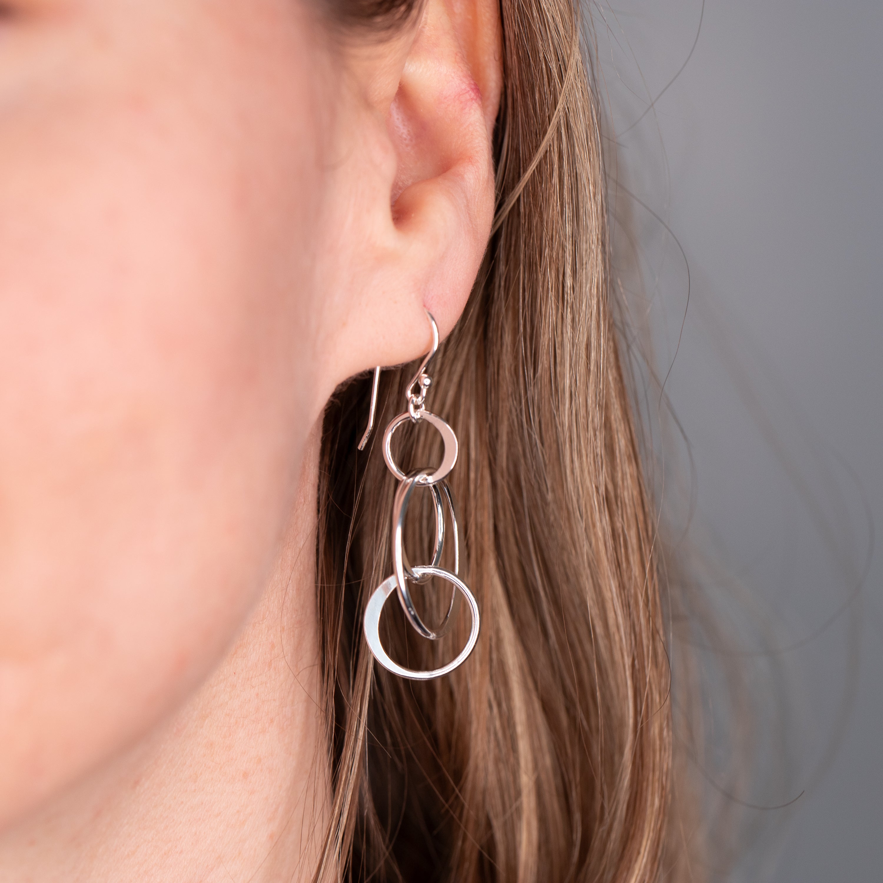 Lunar Circle Dangle Earrings