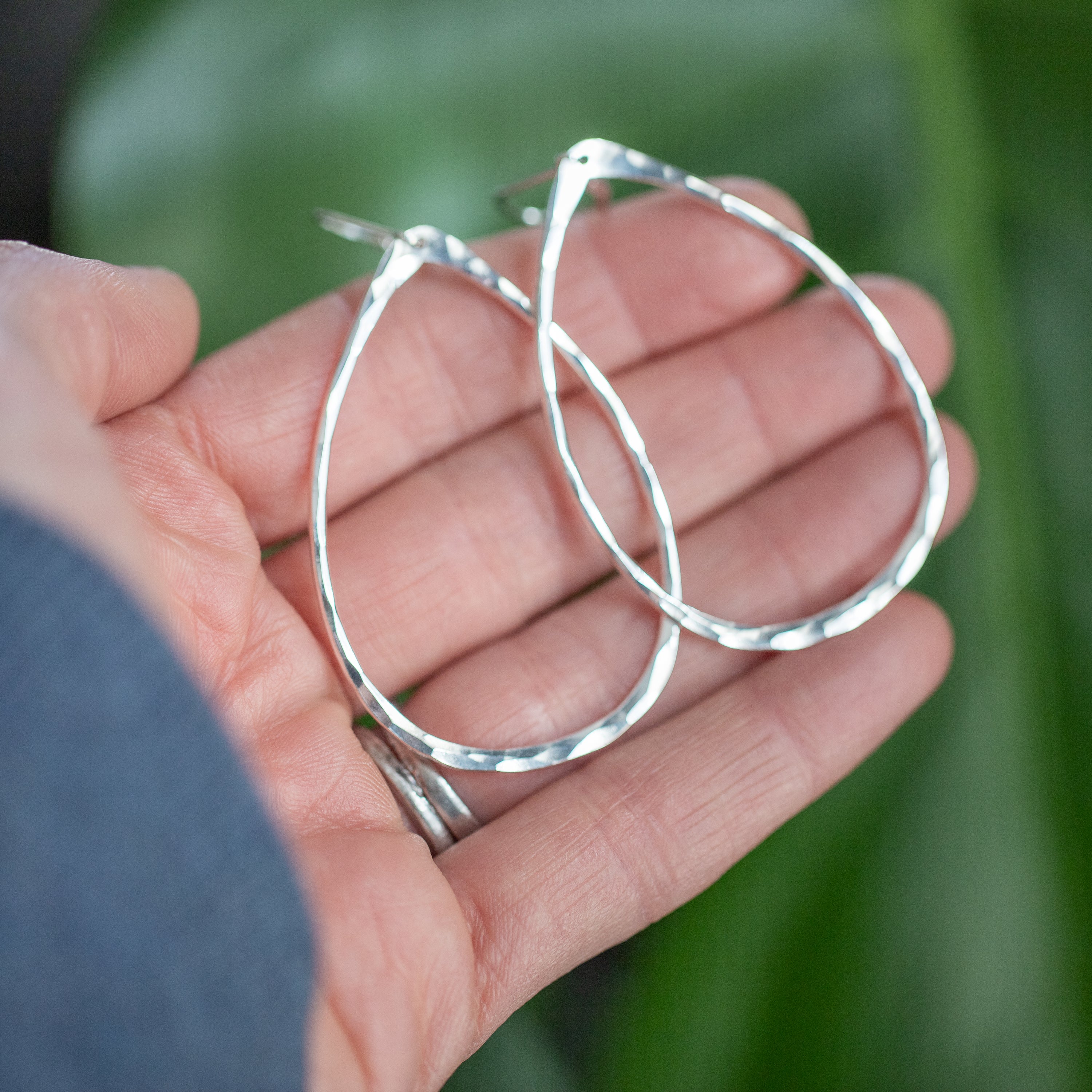 Handmade Large Lightweight Earrings,Sterling Silver Statement
