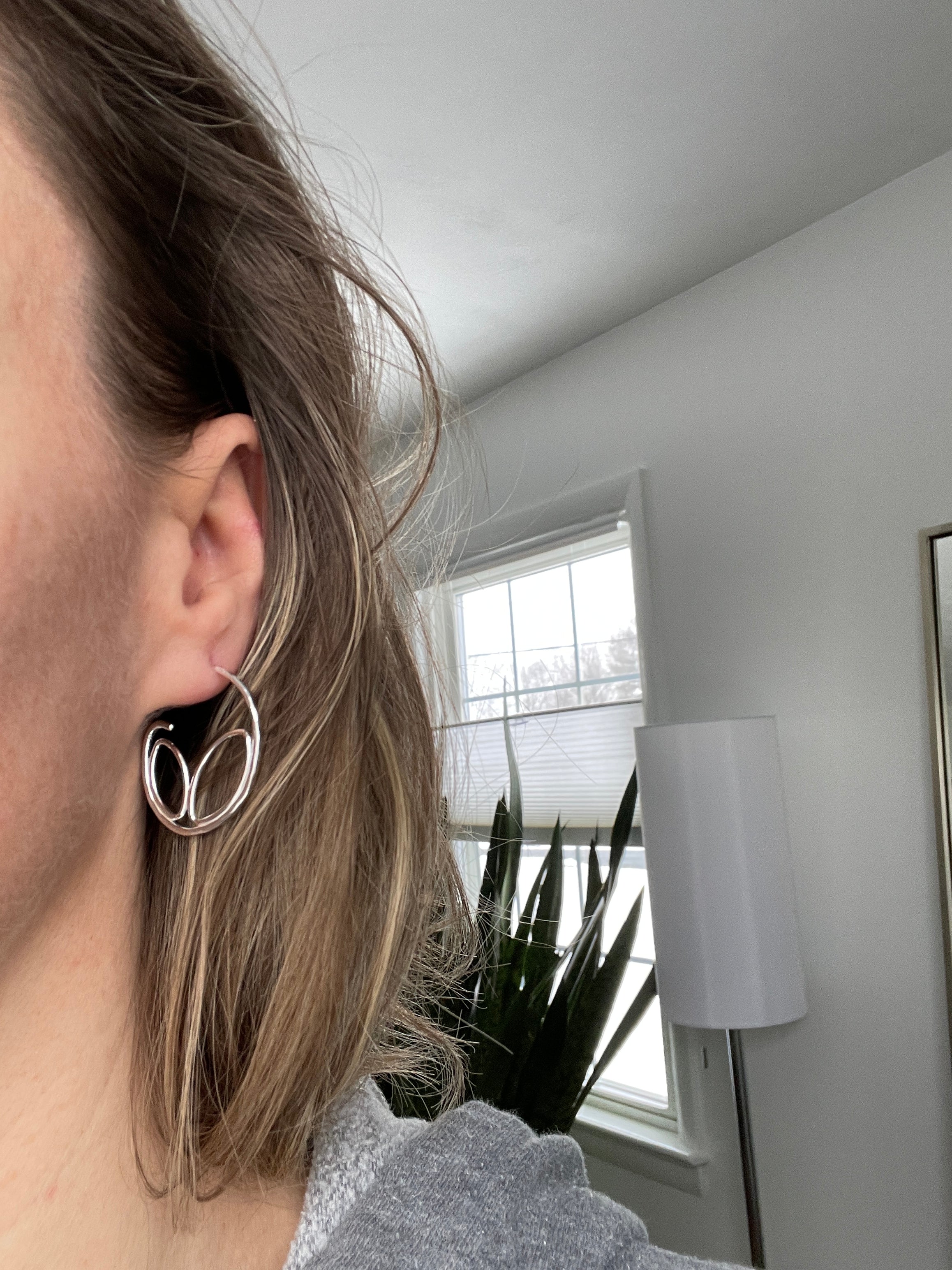 Leaf Shaped Hoop Earrings