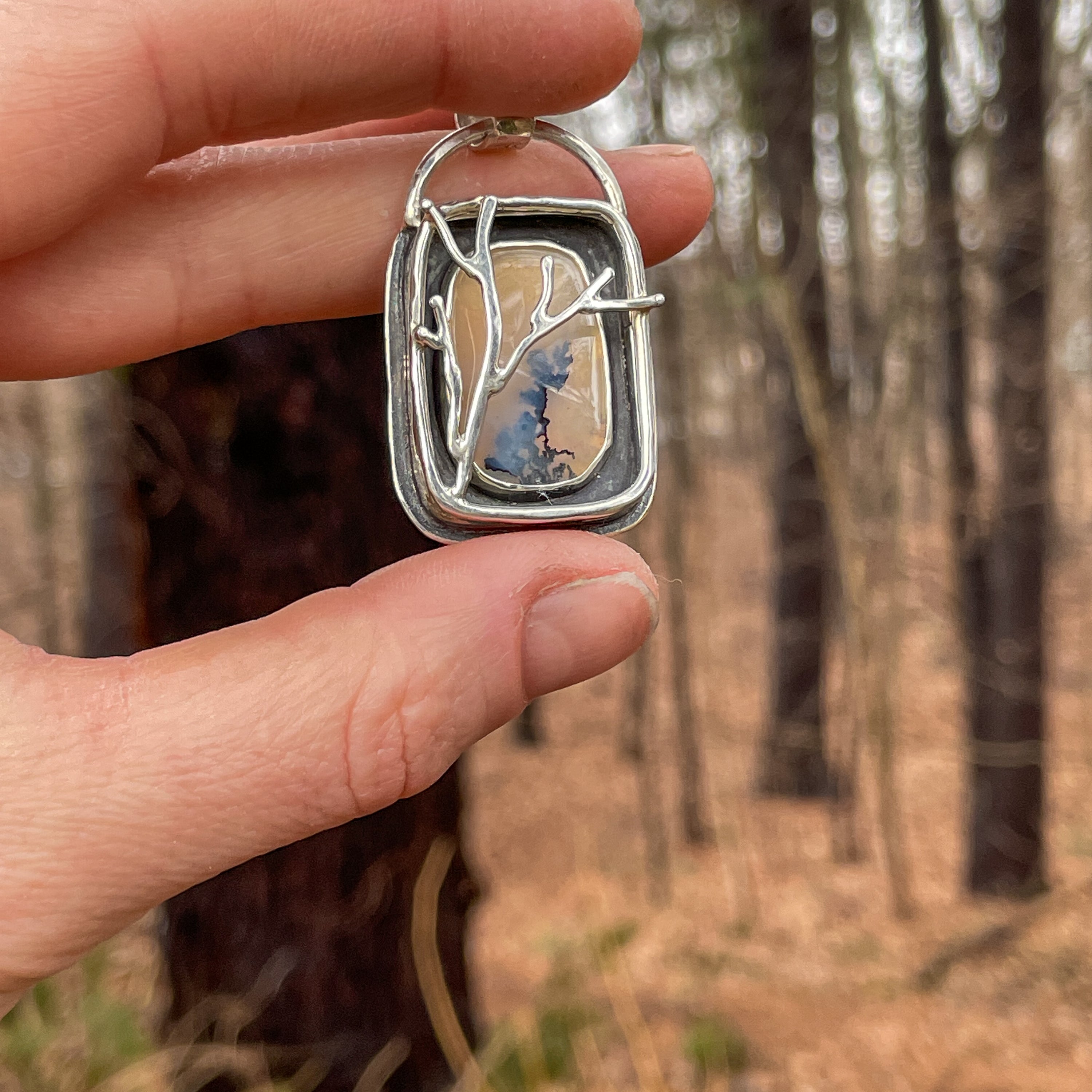 Dendritic Agate Tree Pendant