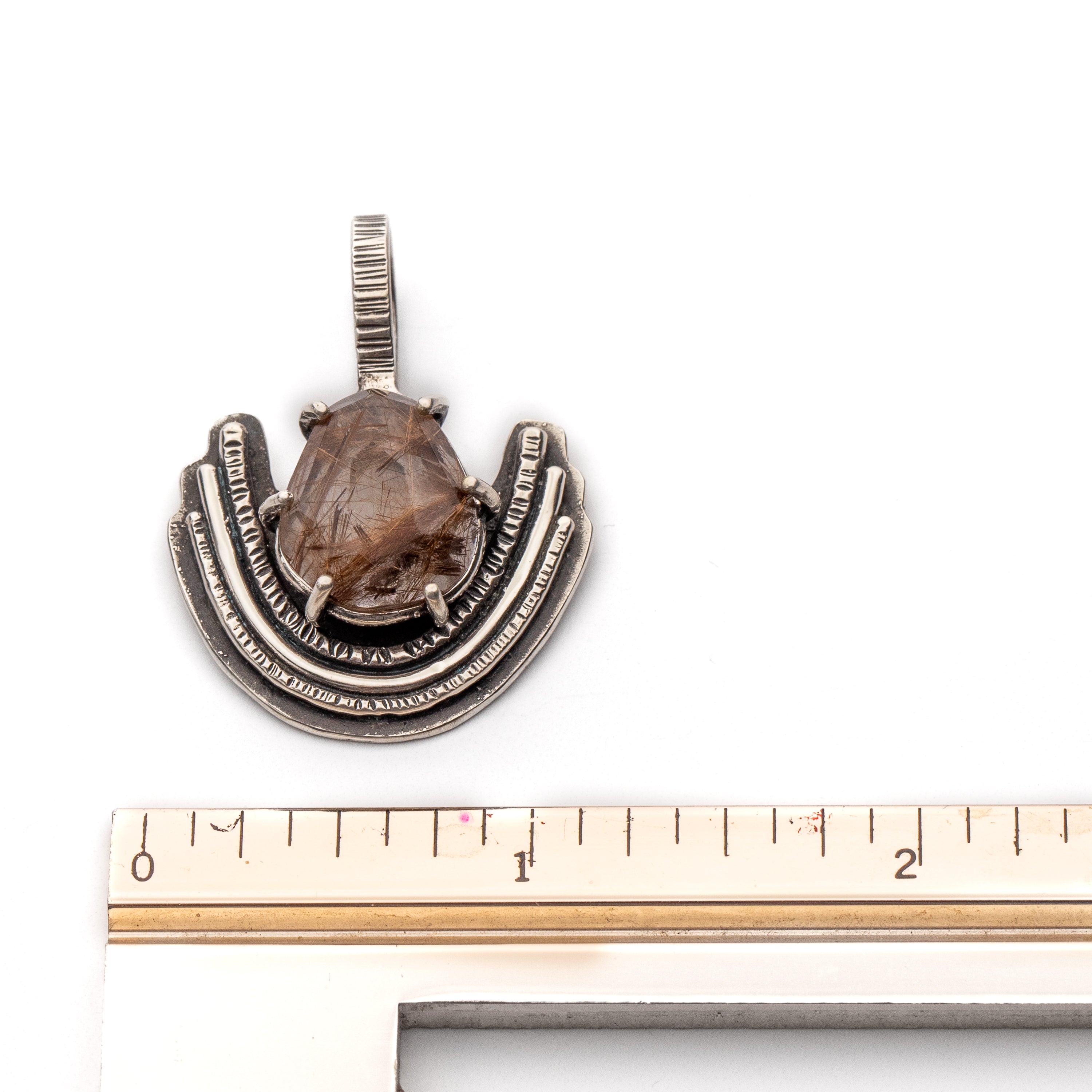 Rutilated Quartz Prong Set Pendant