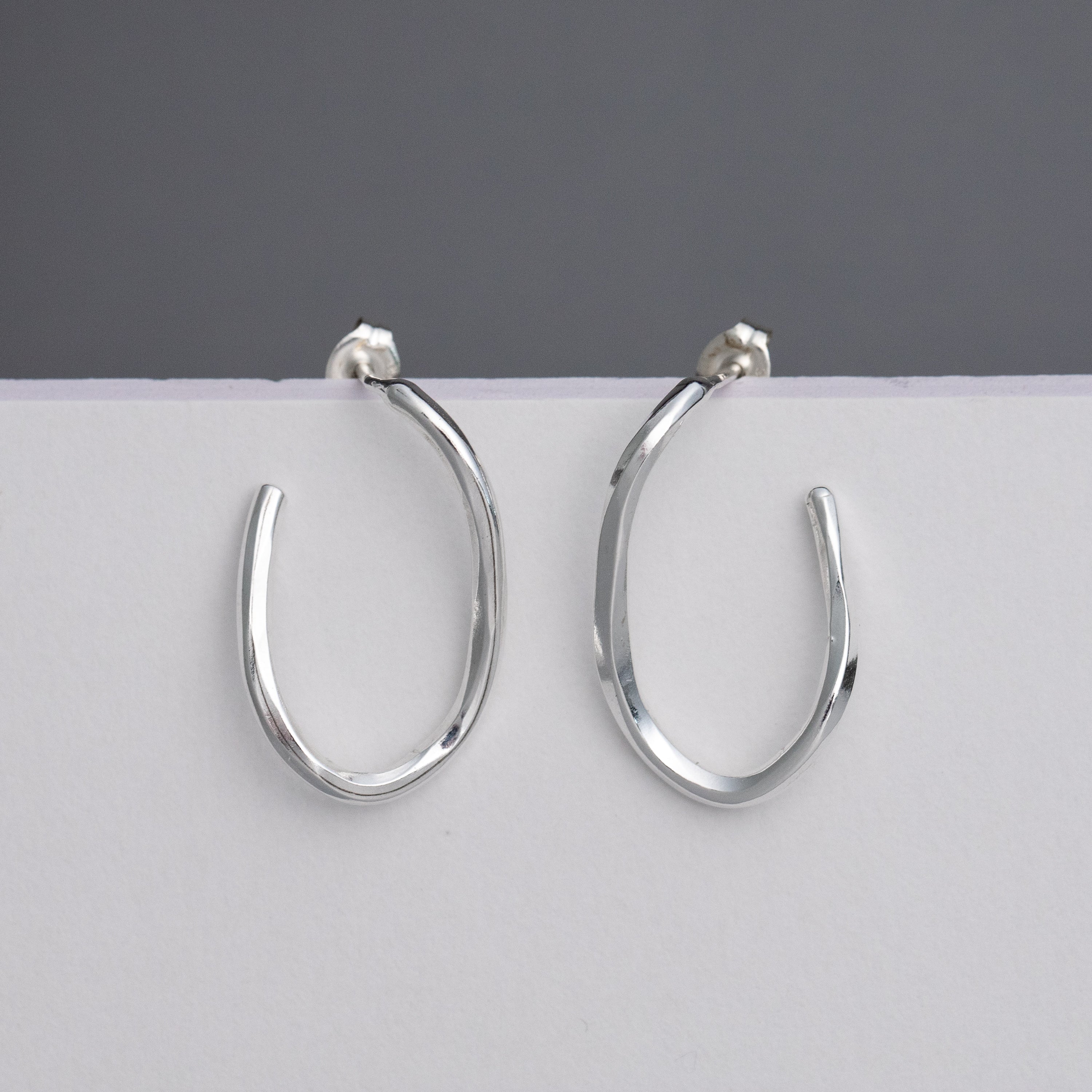 Modern Sterling Silver Post Earrings, Handmade Minimalist Jewelry