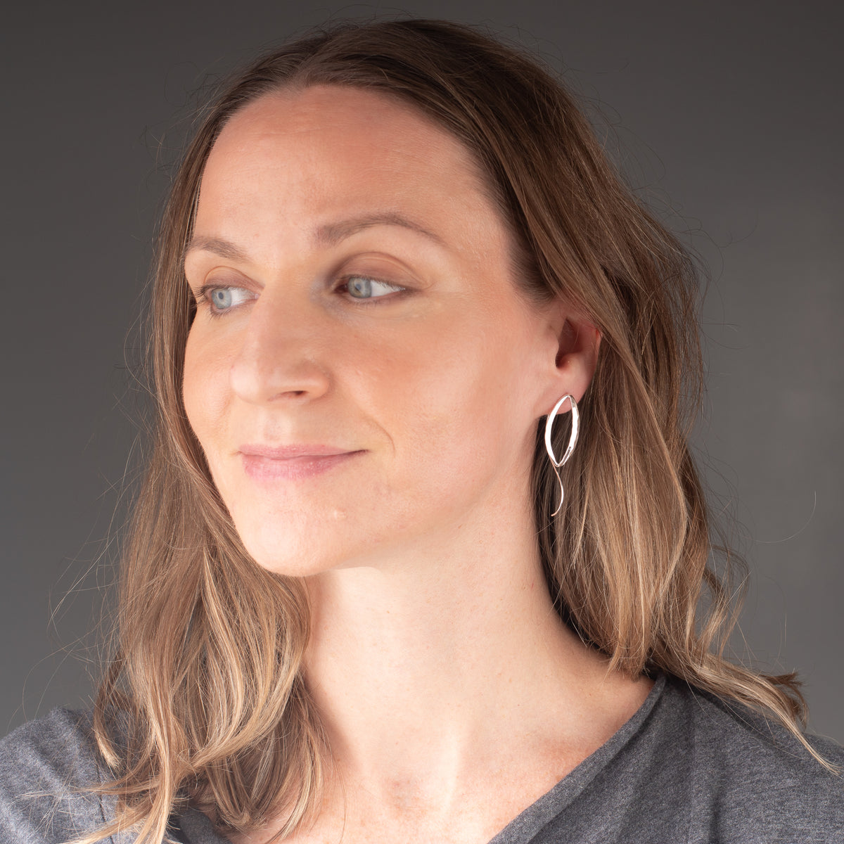 Sculptural Silver Leaf Pod Earrings