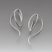 Sculptural Silver Leaf Pod Earrings