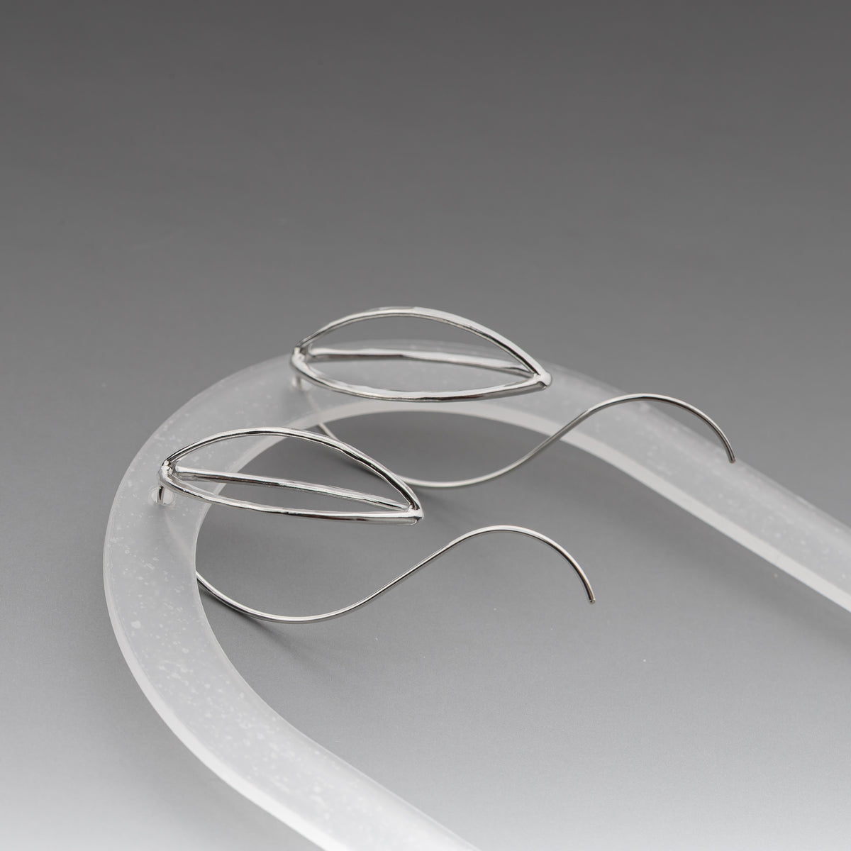 Sculptural Silver Leaf Pod Earrings