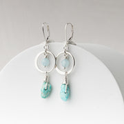 Kingman Turquoise and Aquamarine Earrings