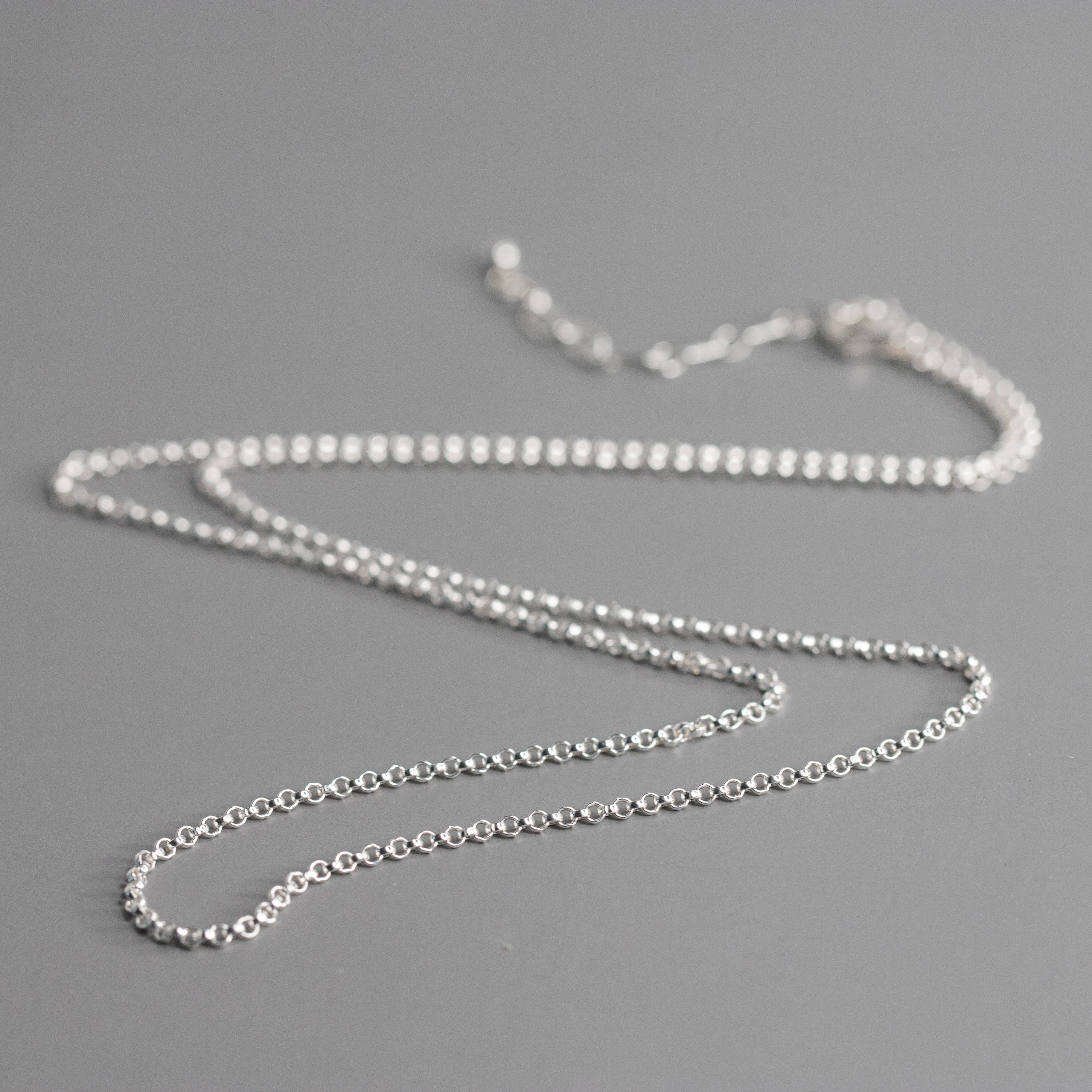 2mm Sterling Silver Cable Chain with Extender