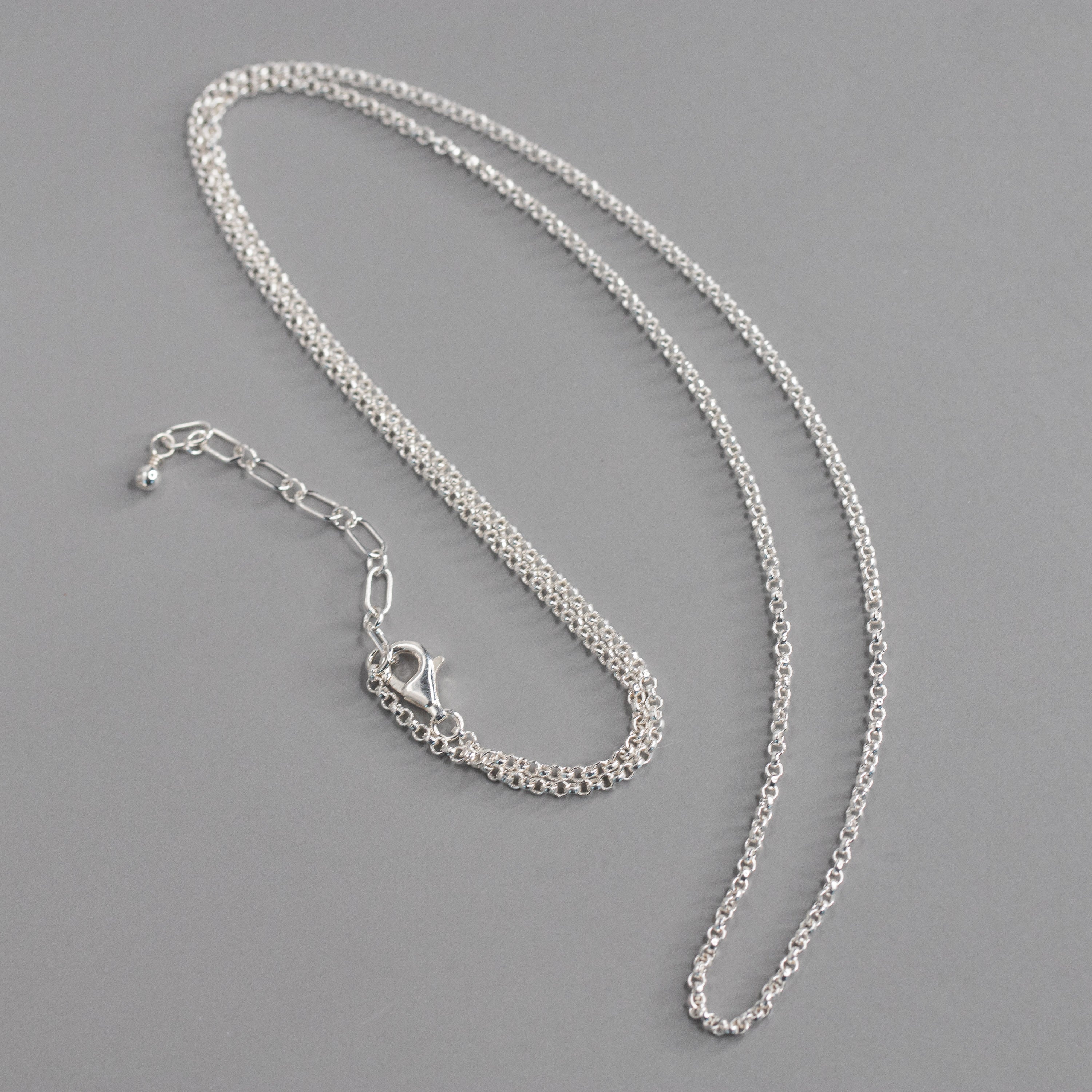 2mm Sterling Silver Cable Chain with Extender