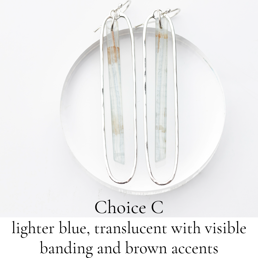 Blue Calcite Extra Long Dangles