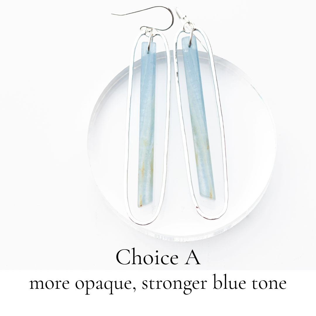 Blue Calcite Extra Long Dangles