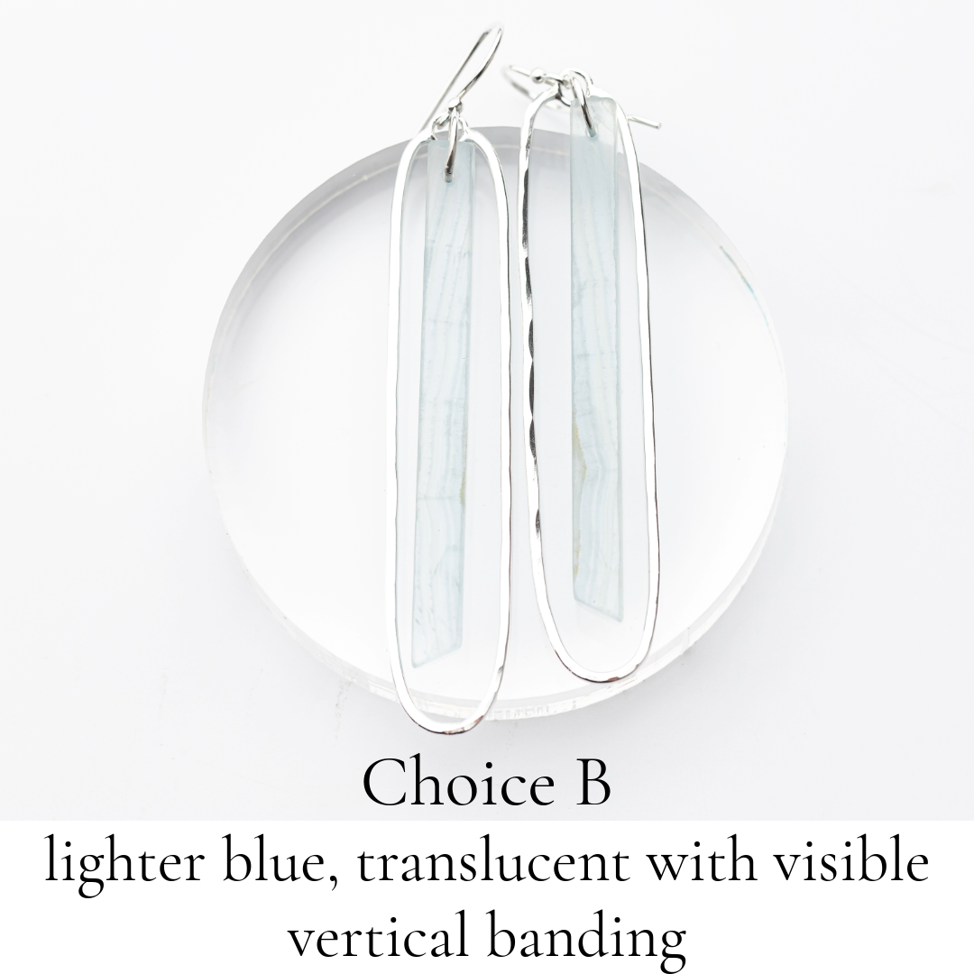 Blue Calcite Extra Long Dangles