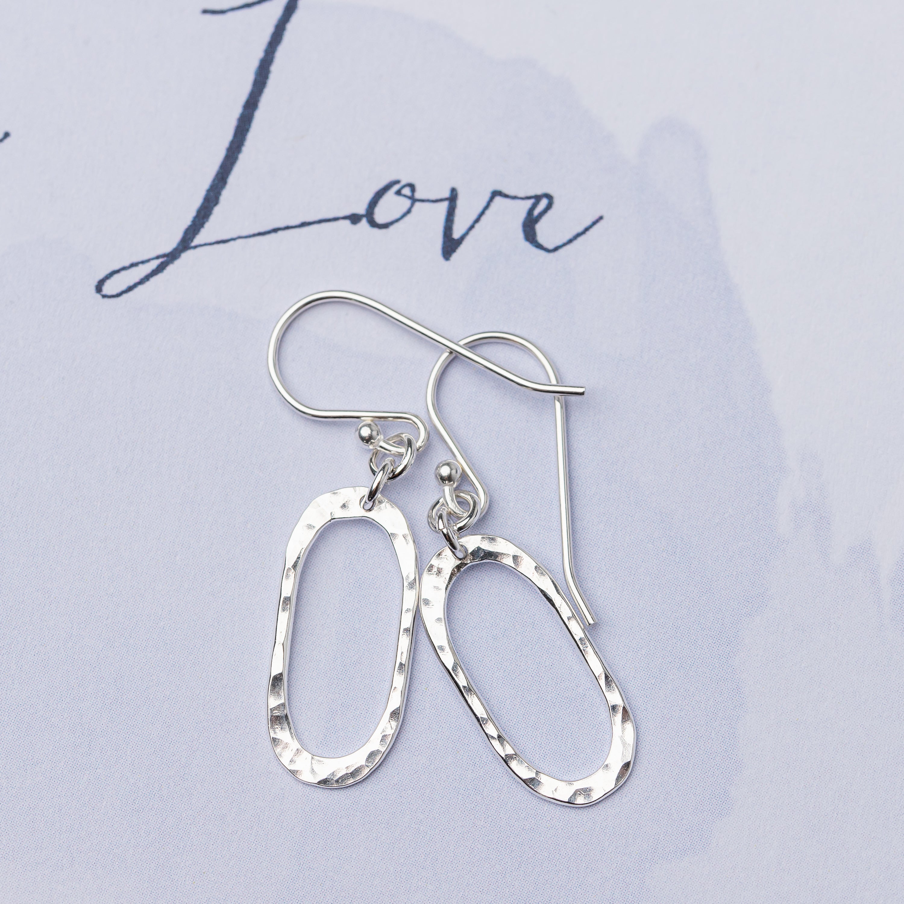 Ultra-lightweight sterling silver earrings with hammered texture