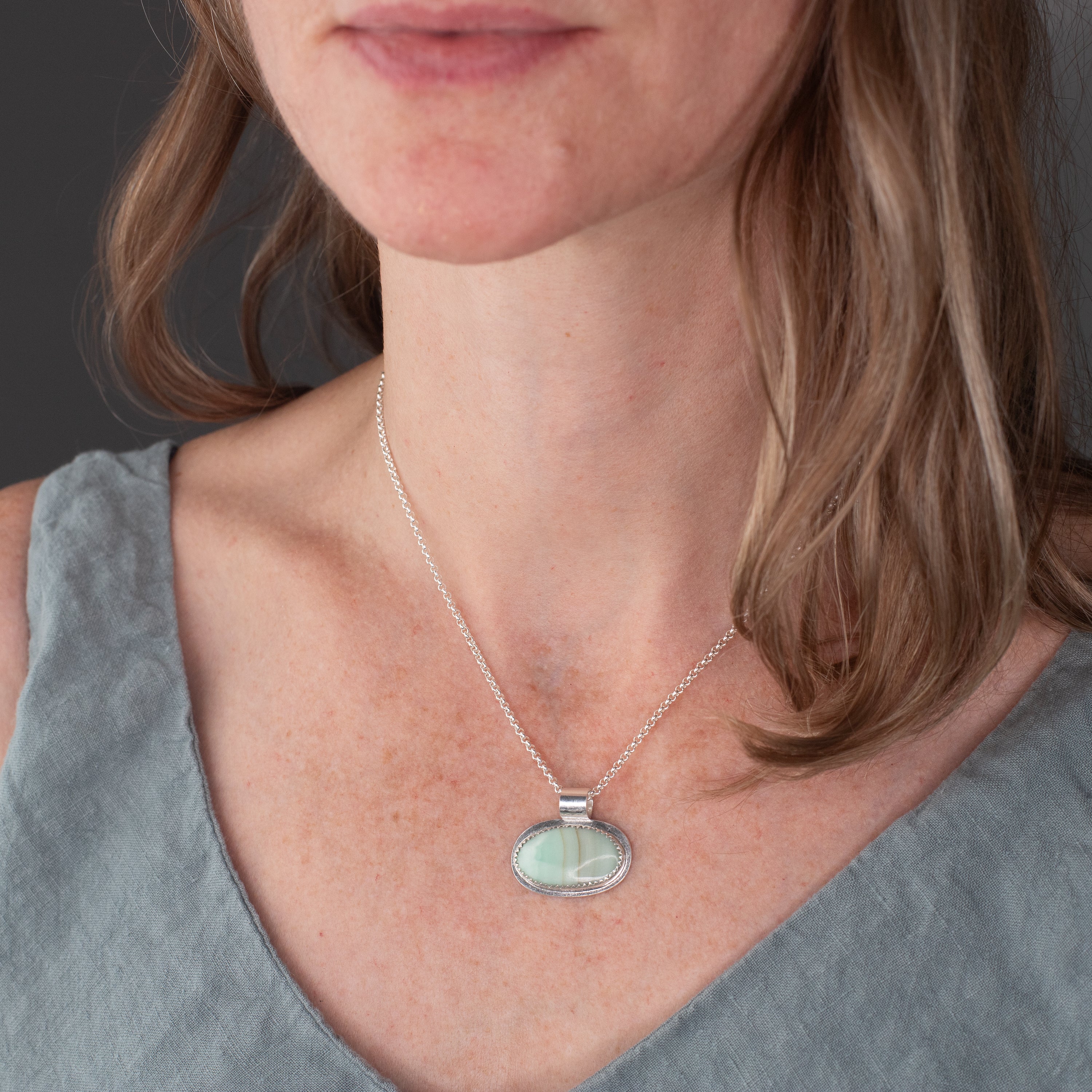 Green Aragonite Necklace