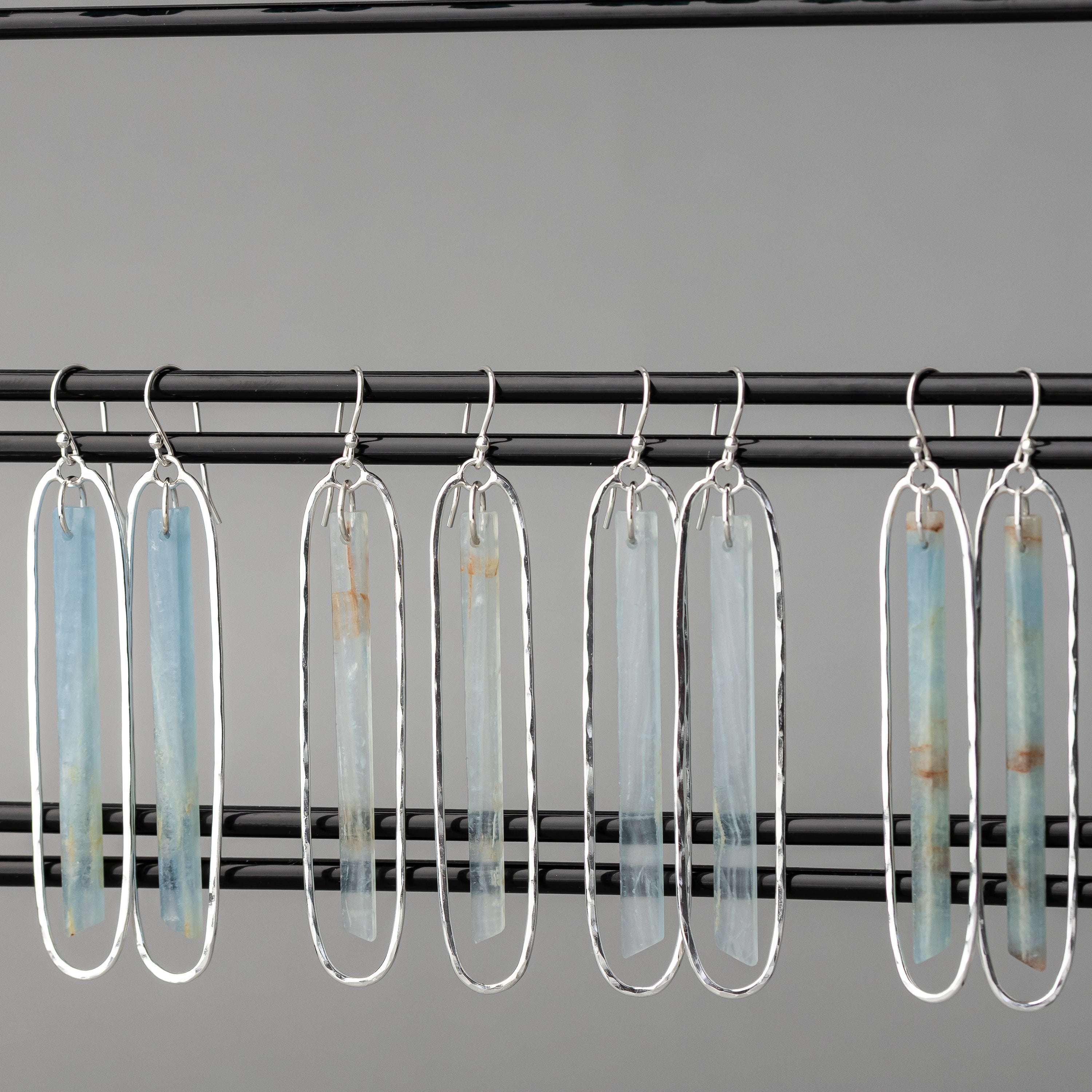 Blue Calcite Extra Long Dangles