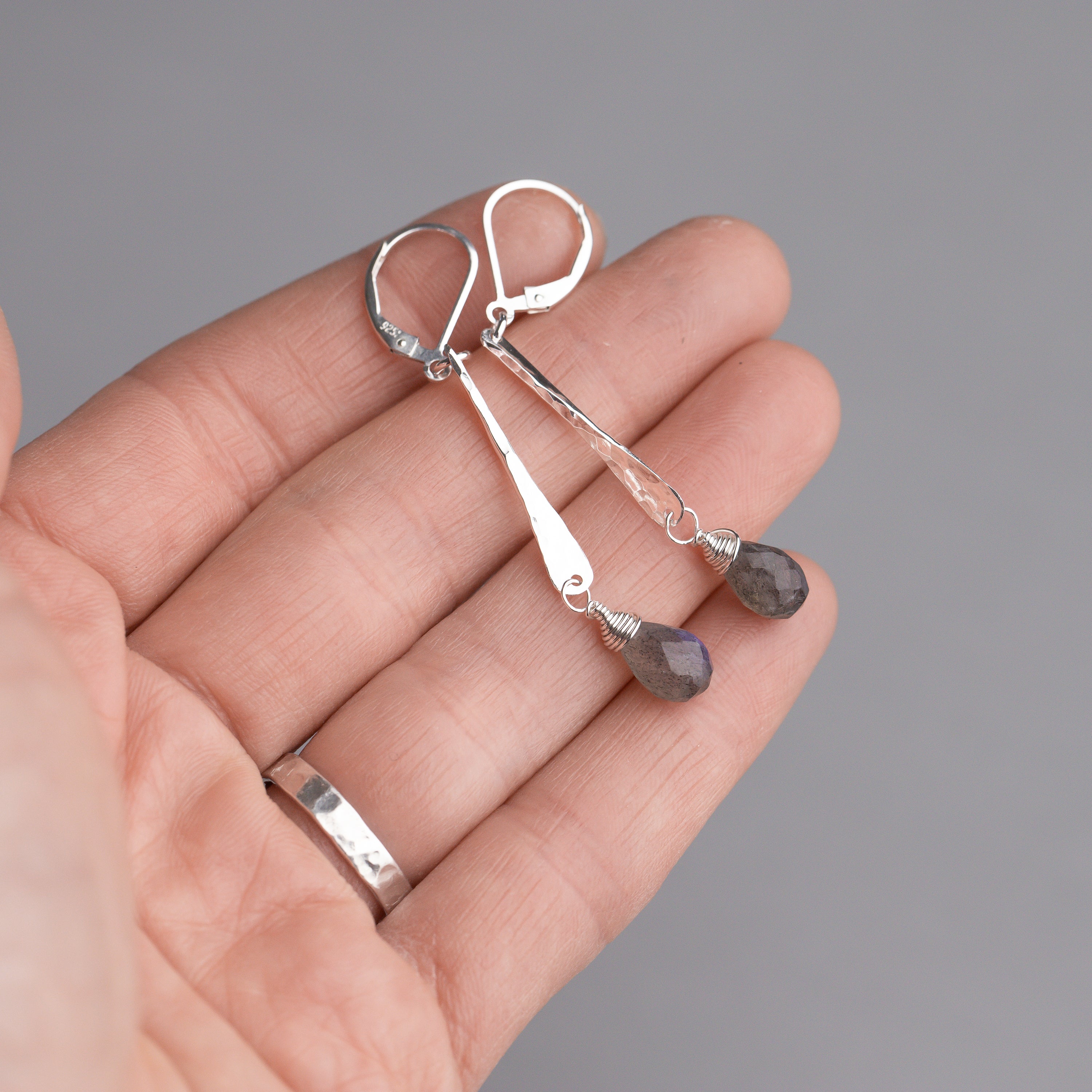 Labradorite Teardrop Earrings